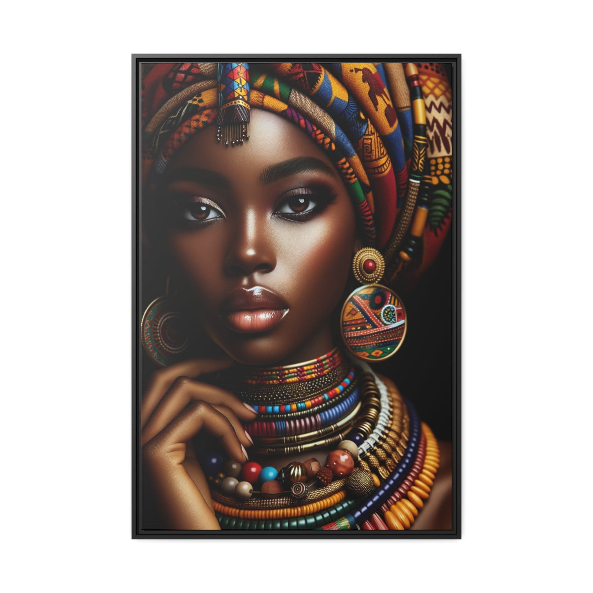 Printify Canvas 81.30 Cm″ x 121.90 Cm″ (Vertical) Tableau "La beauté et la puissance de la femme africaine capturées dans un tableau"