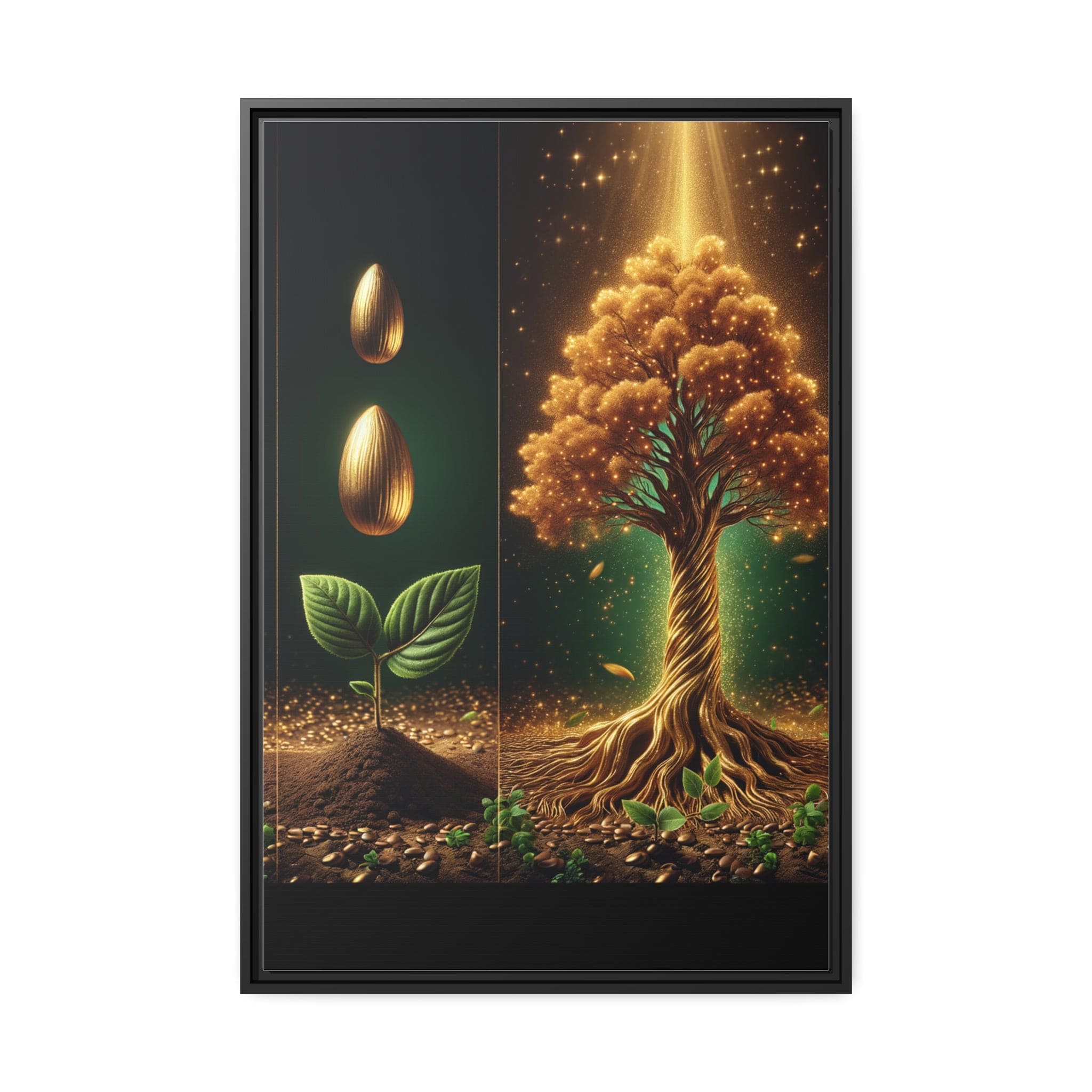 Printify Canvas 61.00 Cm″ x 91.40 Cm″ (Vertical) Tableau La splendeur éternelle d'un Arbre de Vie doré