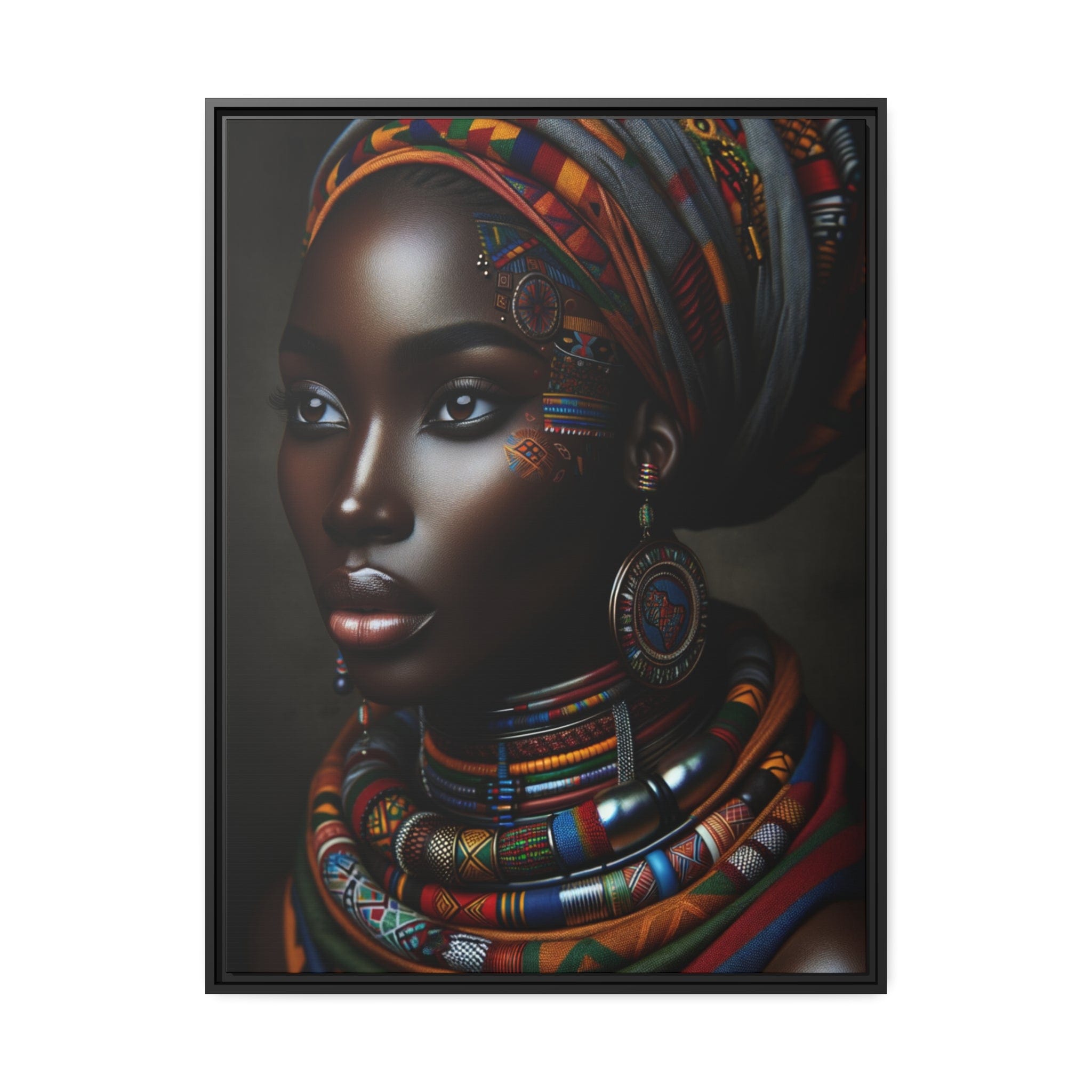 Printify Canvas 76.20 Cm" x 101.60 Cm" (Vertical) Tableau "La beauté africaine: un portrait captivant de la femme"