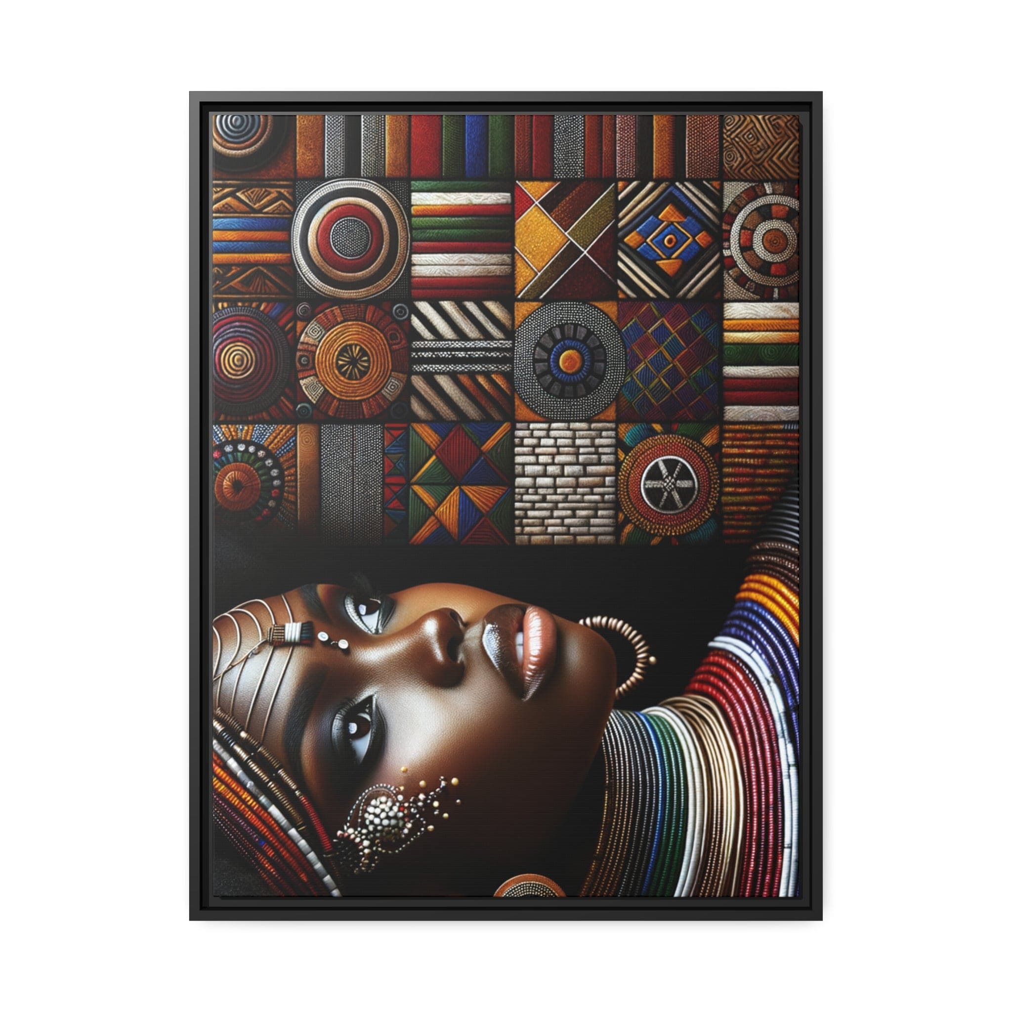 Printify Canvas 61.00 Cm" x 81.30 Cm" (Vertical) Tableau "La Reine Nubienne : une représentation sublime de la beauté africaine féminine"