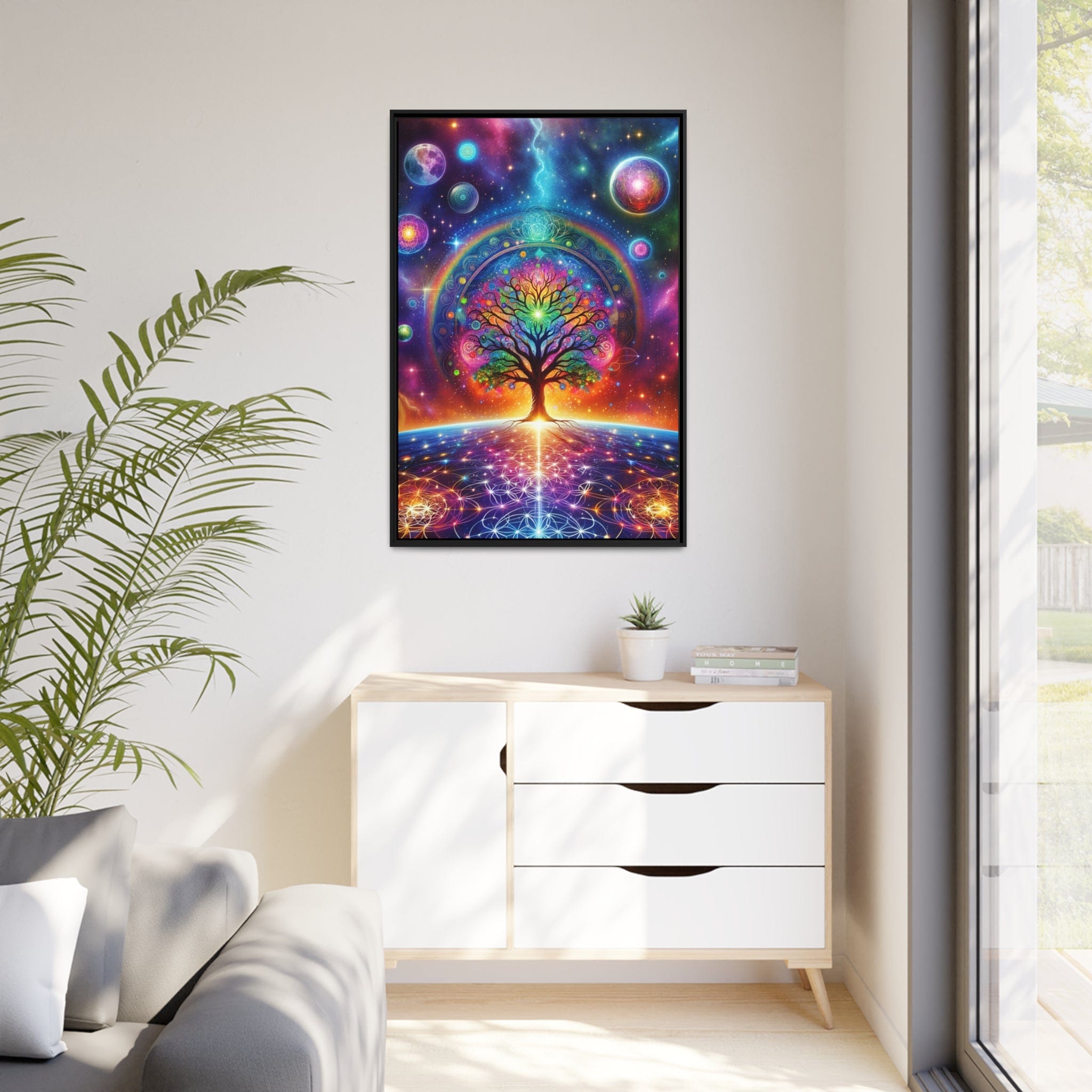 Printify Canvas Tableau Arbre De Vie Et Les Galaxies