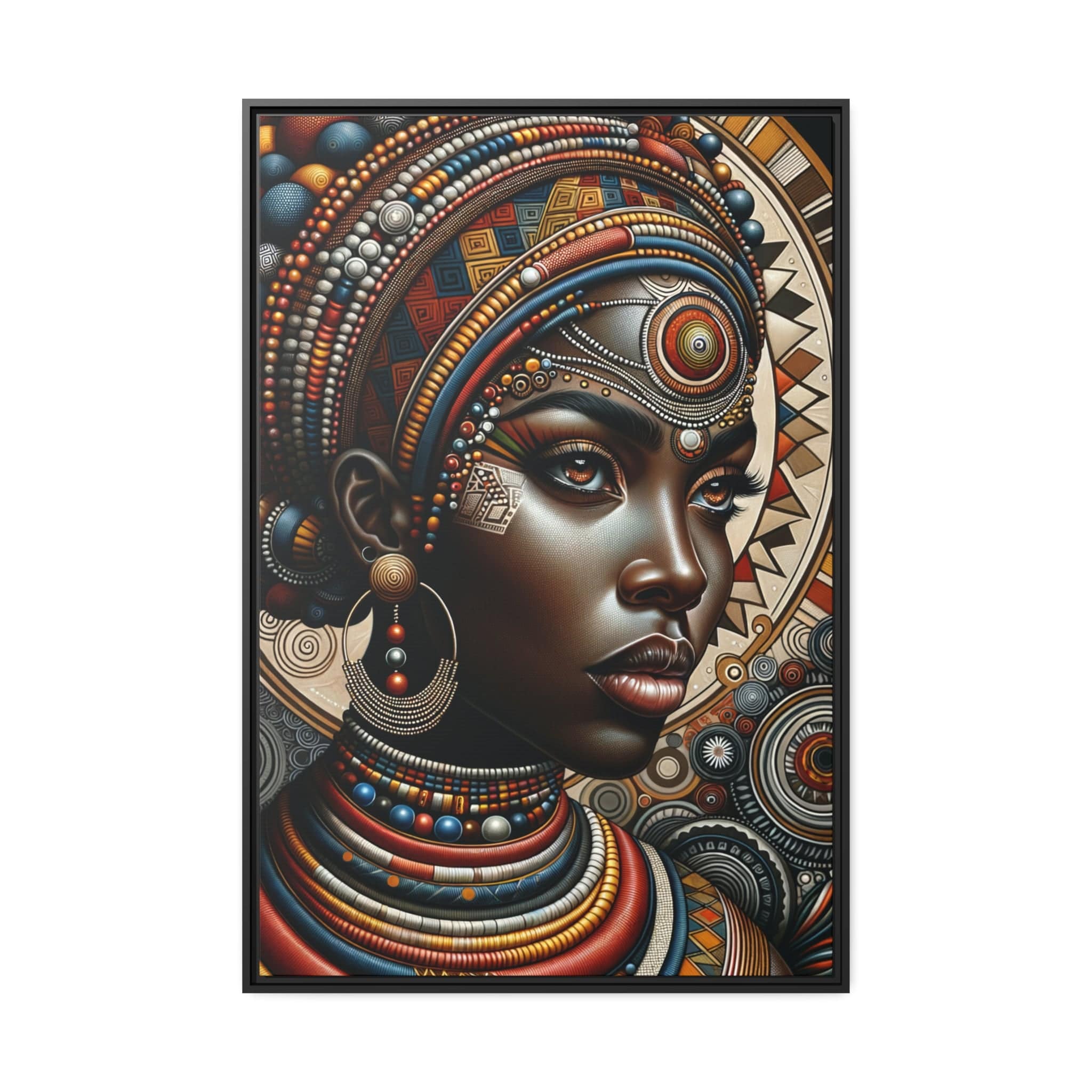 Printify Canvas 81.30 Cm″ x 121.90 Cm″ (Vertical) Tableau "La beauté et la grâce de la femme africaine : Un tableau vibrant de couleurs et de culture"