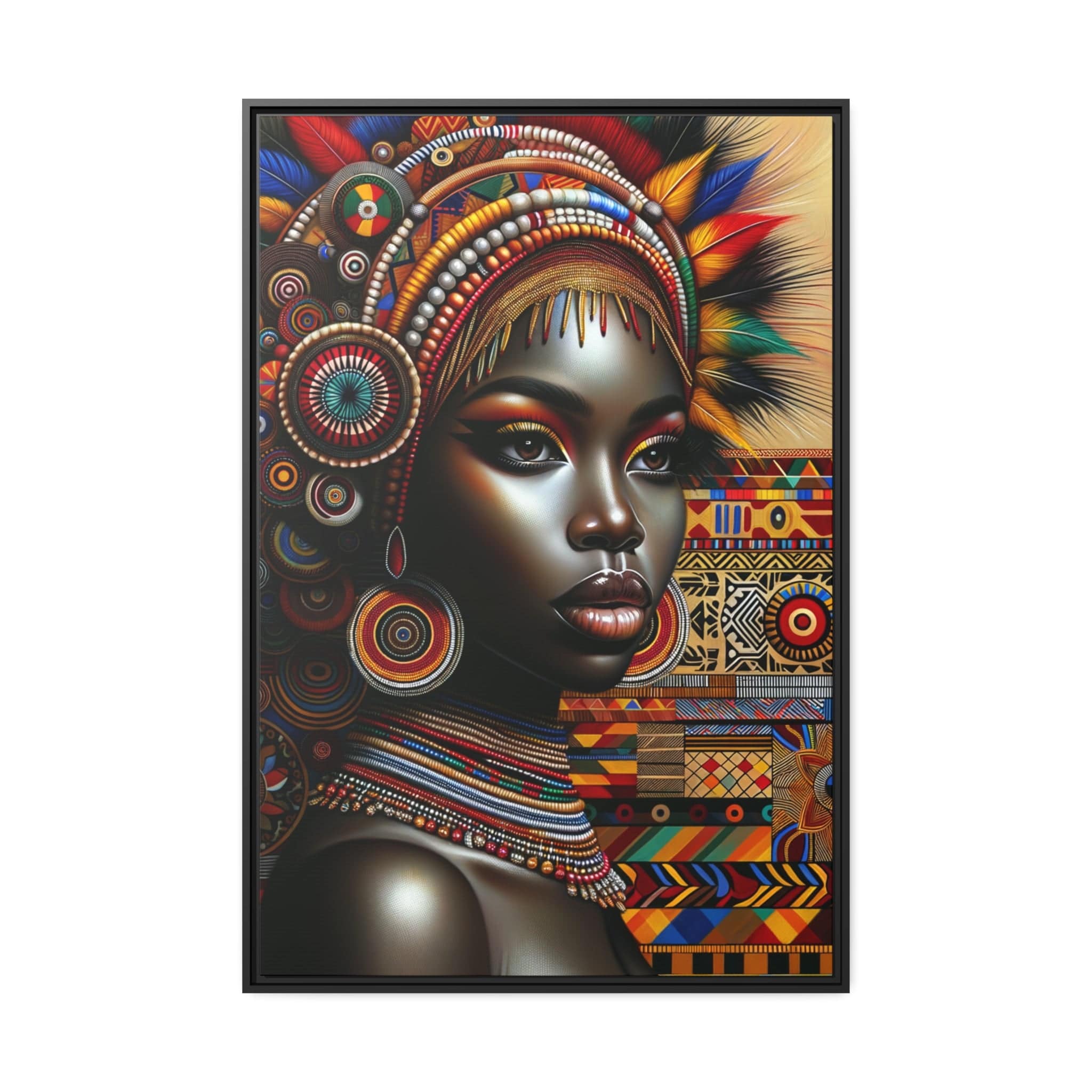 Printify Canvas 81.30 Cm″ x 121.90 Cm″ (Vertical) Tableau "La Beauté et la Puissance des Femmes Africaines"