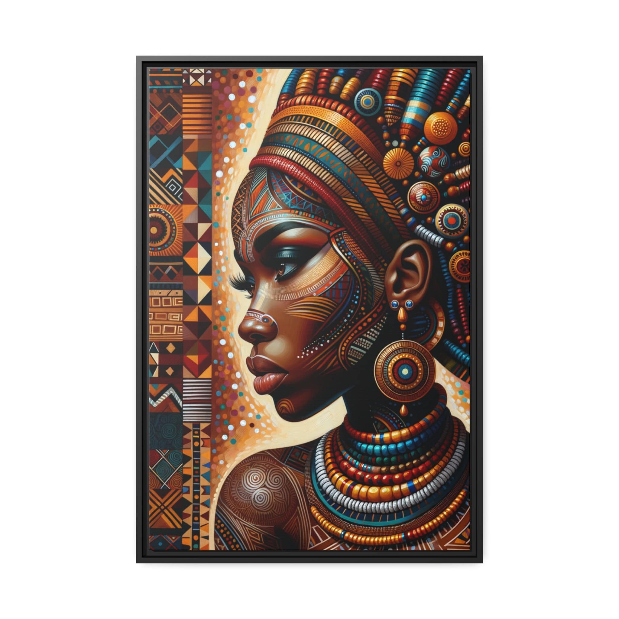 Printify Canvas 61.00 Cm″ x 91.40 Cm″ (Vertical) Tableau "Enchantresses africaines : célébration de la beauté et de la puissance féminine"