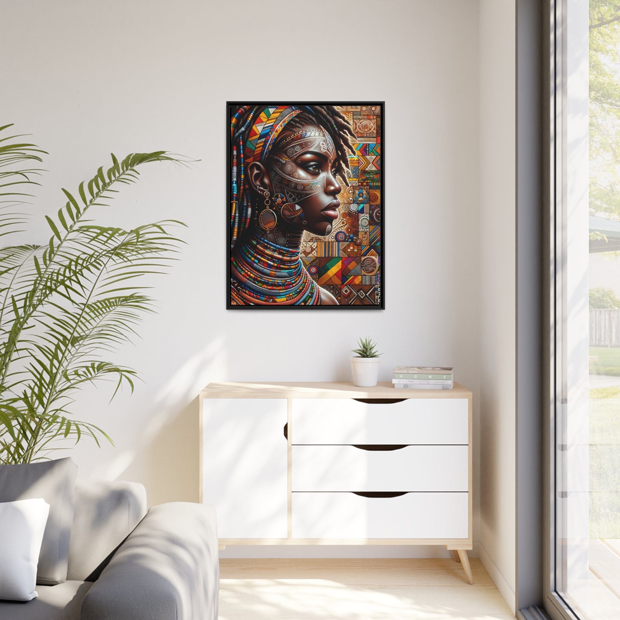 Printify Canvas Tableau "Splendeurs africaines : la femme en toile"