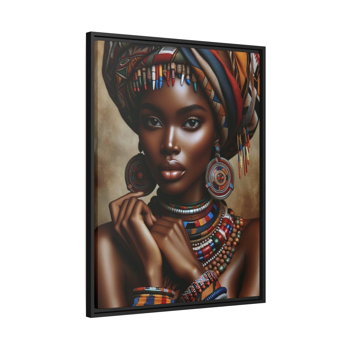 Tableau "La beauté africaine au féminin : un tableau vibrant de couleurs et d'émotions" Canvanation