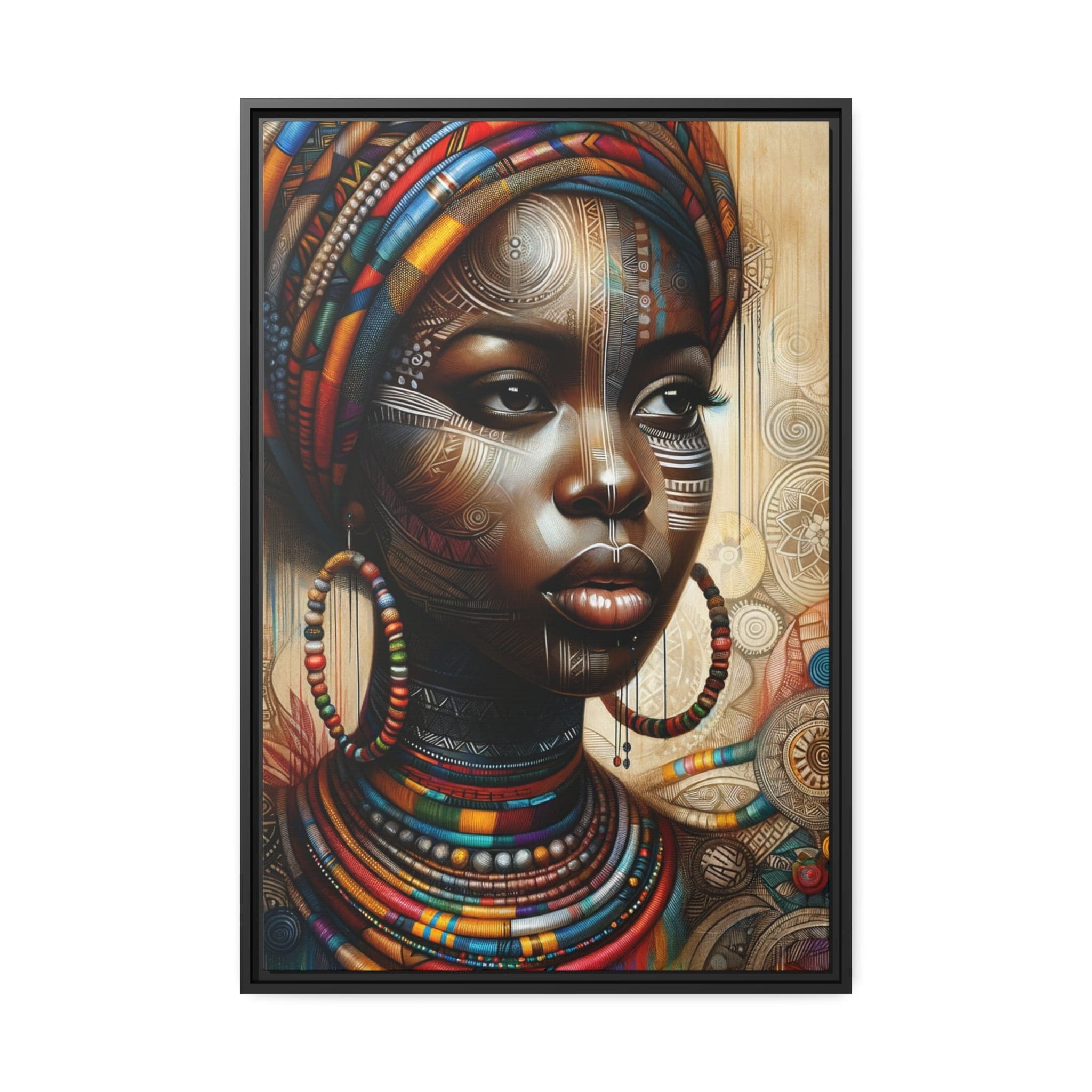 Printify Canvas 61.00 Cm″ x 91.40 Cm″ (Vertical) Tableau "La force et la grâce : Beauté africaine au féminin"