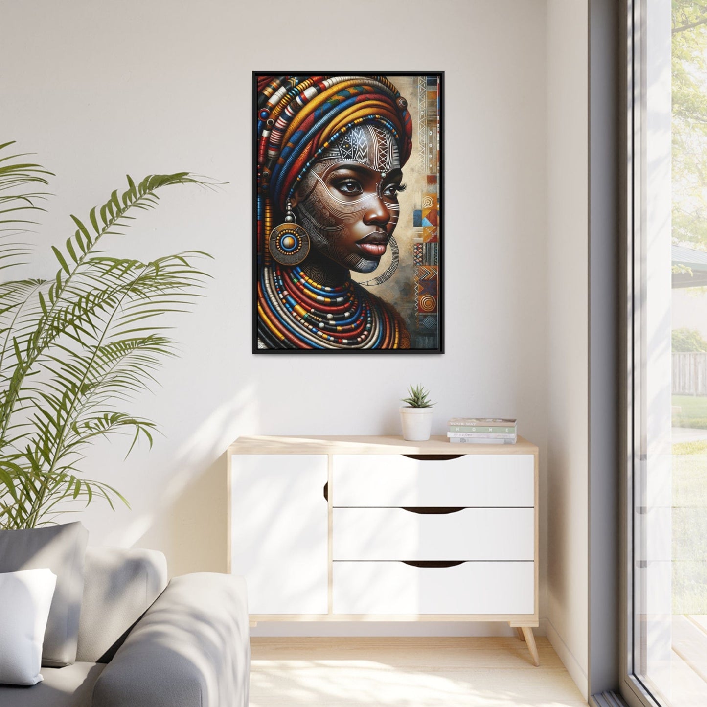 Tableau "Afrique Féminine: Le Portrait Coloré de la Beauté, la Force et l'Élégance"