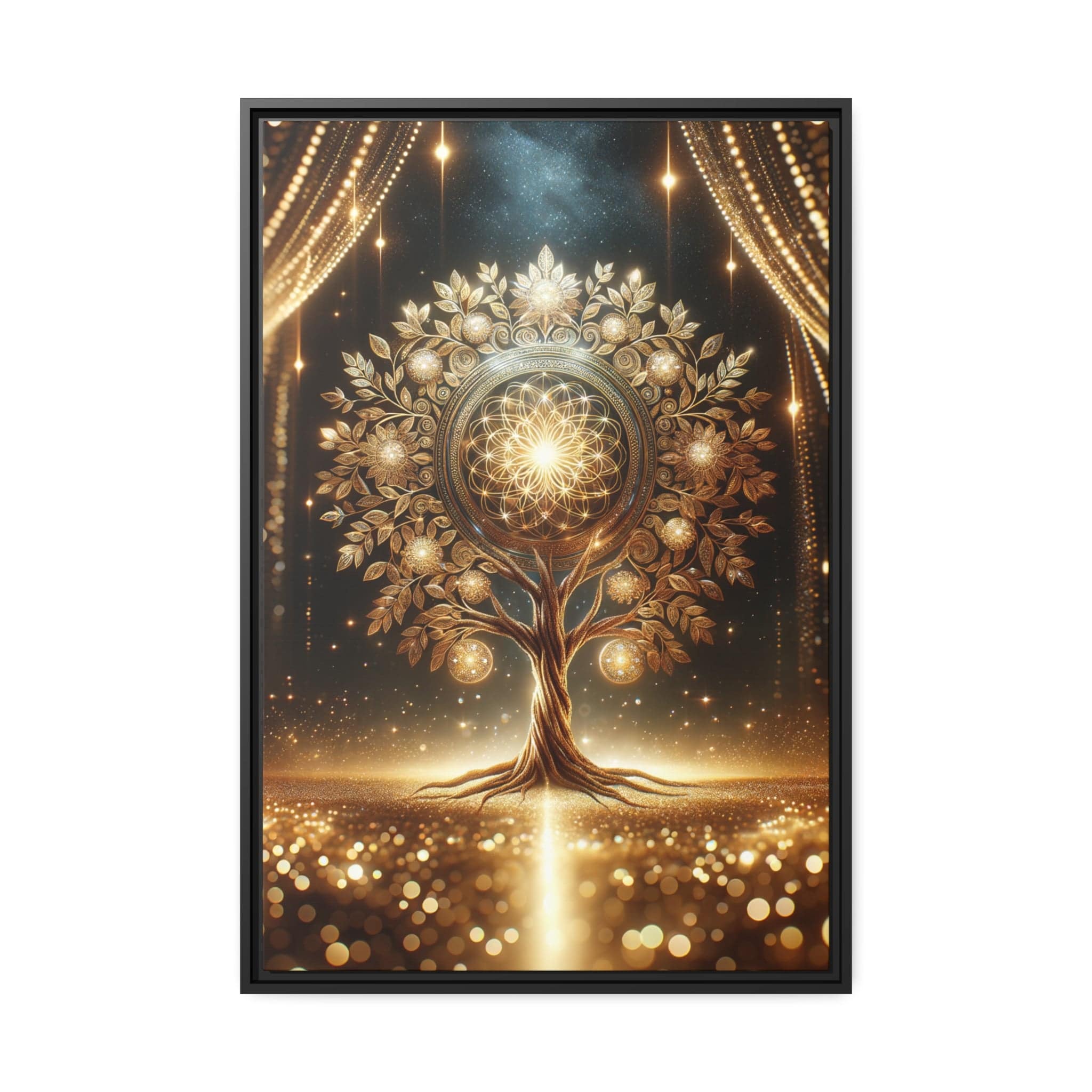 Printify Canvas 24″ x 36″ (Vertical) Tableau Arbre De Vie Branches D'Or