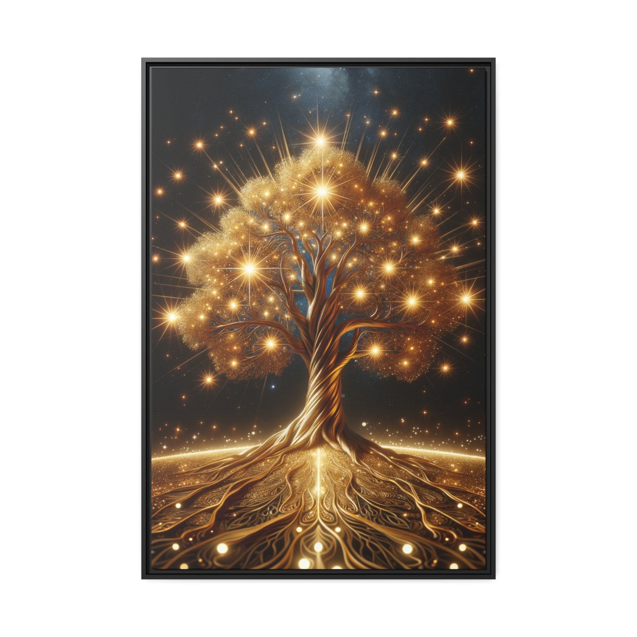 Printify Canvas 32″ x 48″ (Vertical) Tableau Arbre De Vie Les Feuilles D'Or