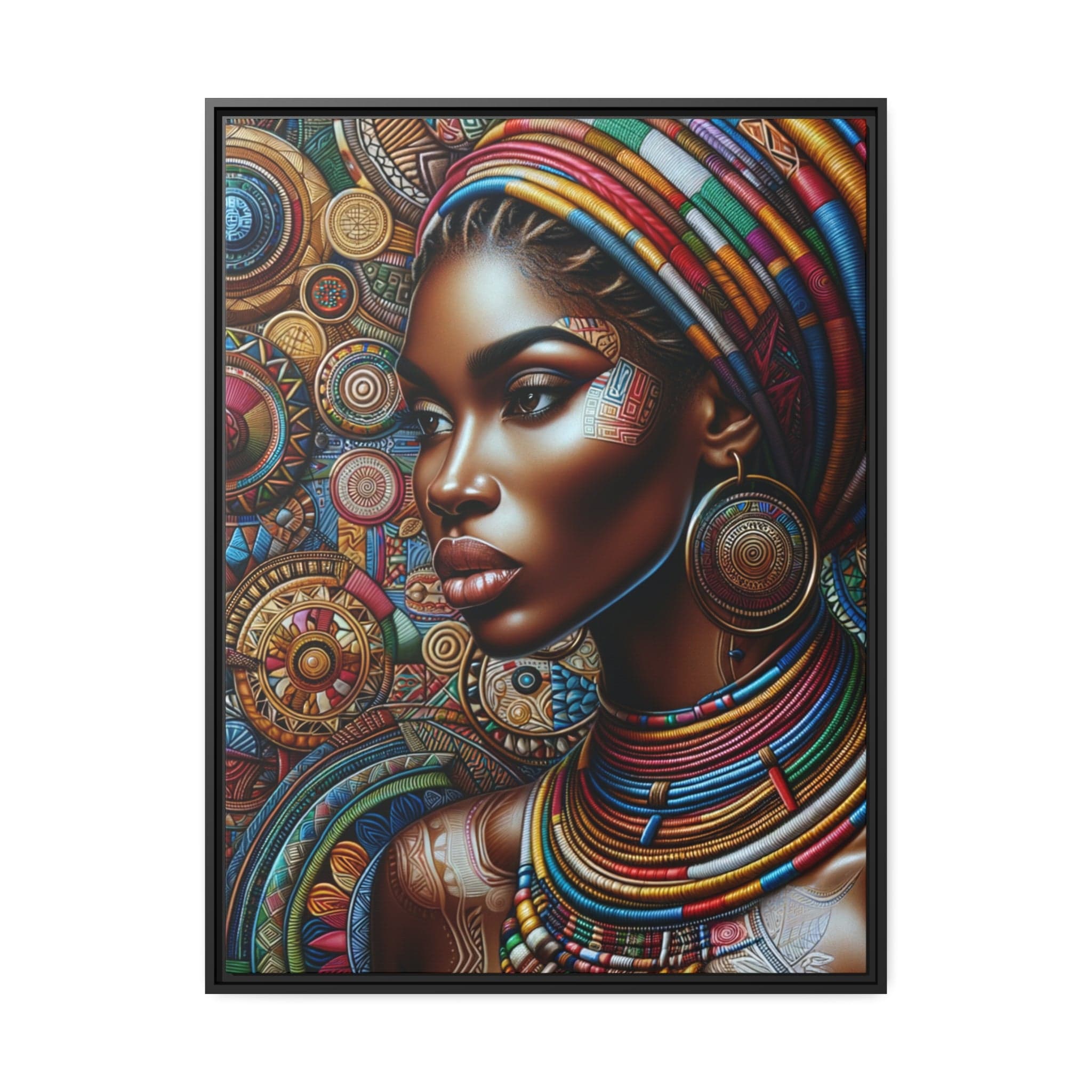 Printify Canvas 76.20 Cm" x 101.60 Cm" (Vertical) Tableau "La beauté et la force de la femme africaine : un tableau vibrant de couleurs et de culture"