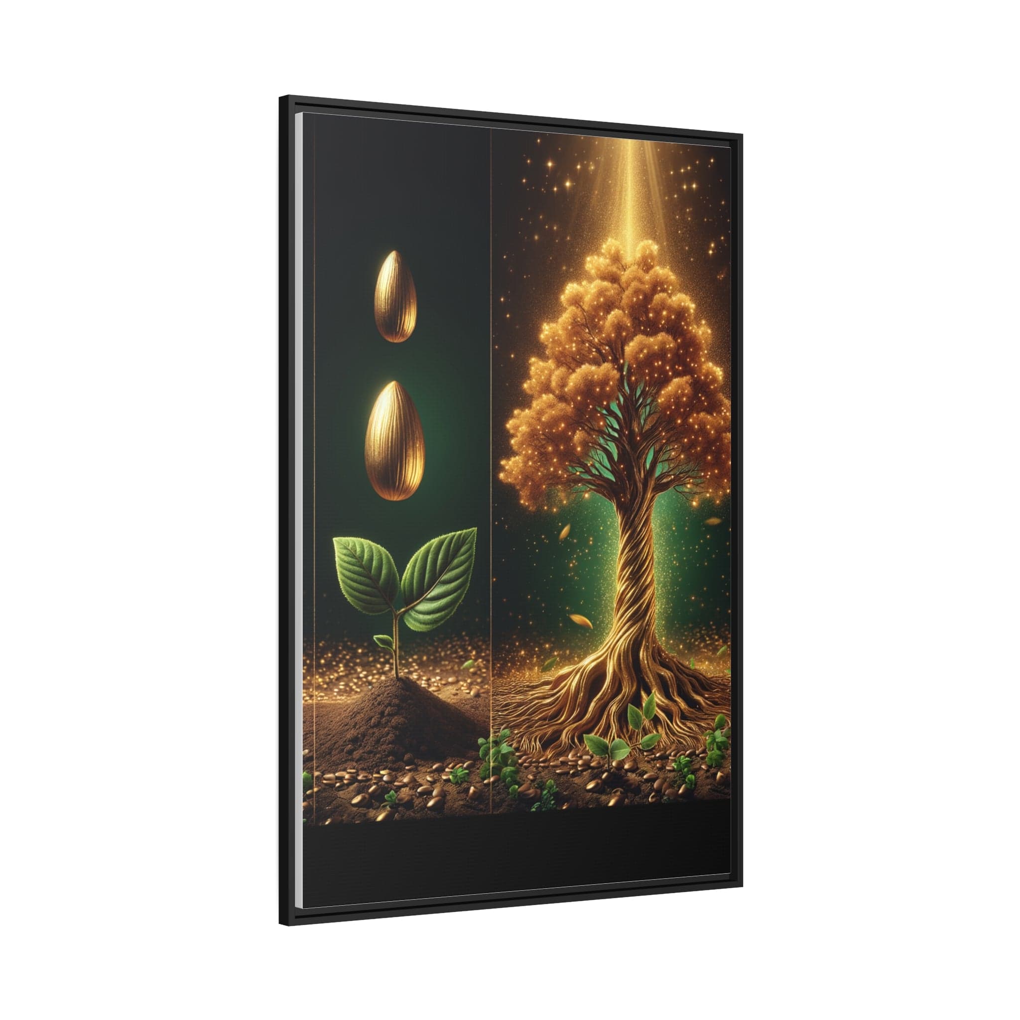 Printify Canvas Tableau La splendeur éternelle d'un Arbre de Vie doré