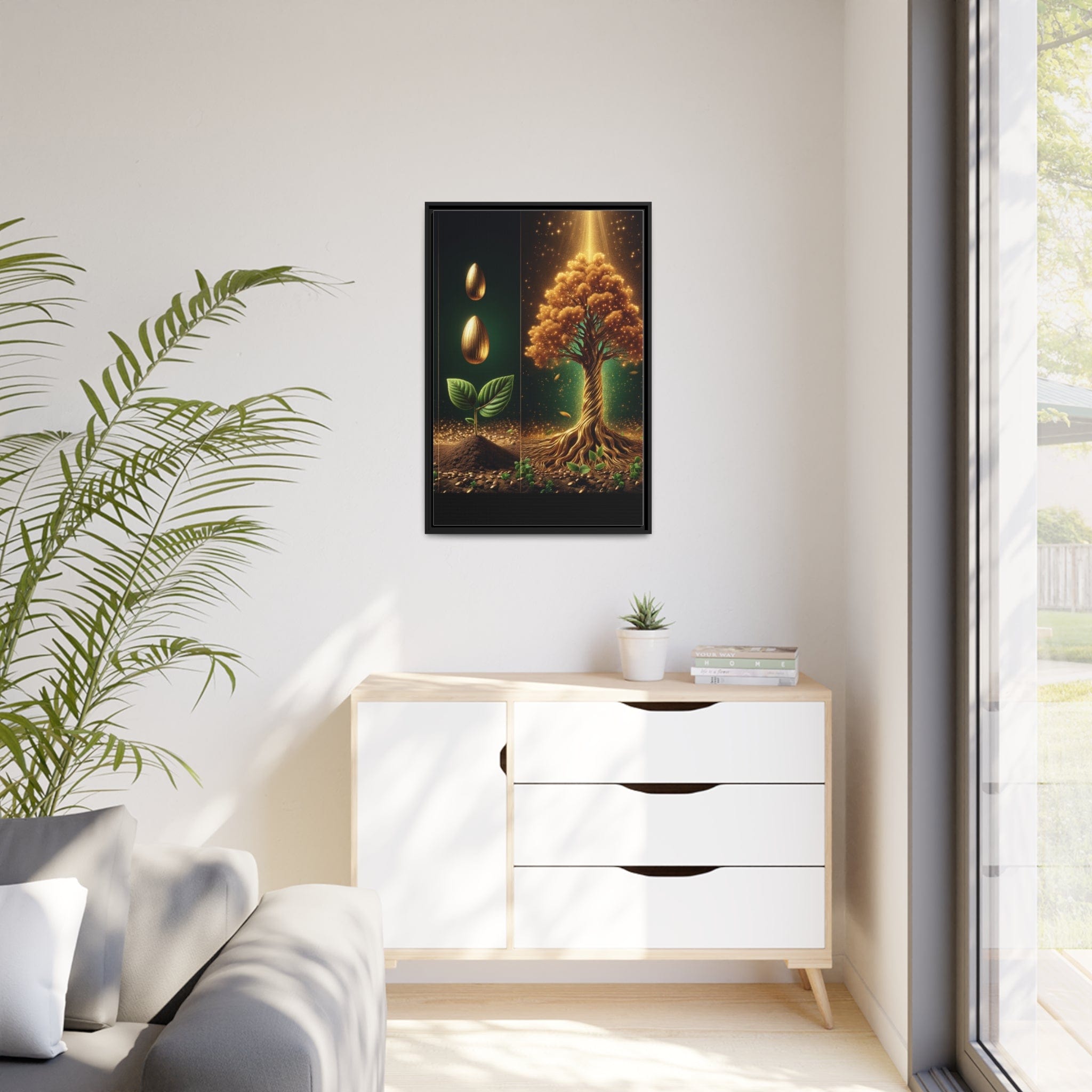 Printify Canvas Tableau La splendeur éternelle d'un Arbre de Vie doré