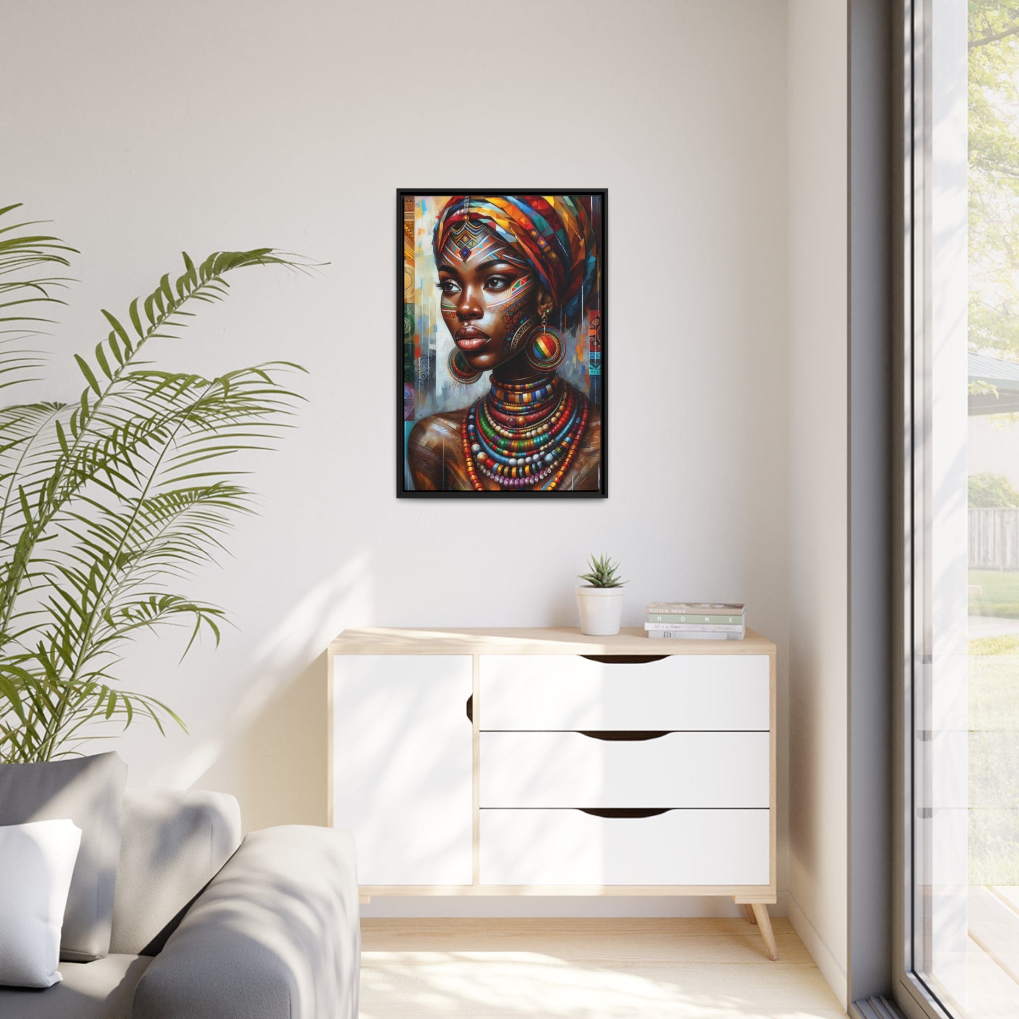 Printify Canvas Tableau "Portrait de la grâce féminine africaine : célébration de la beauté et de la puissance"