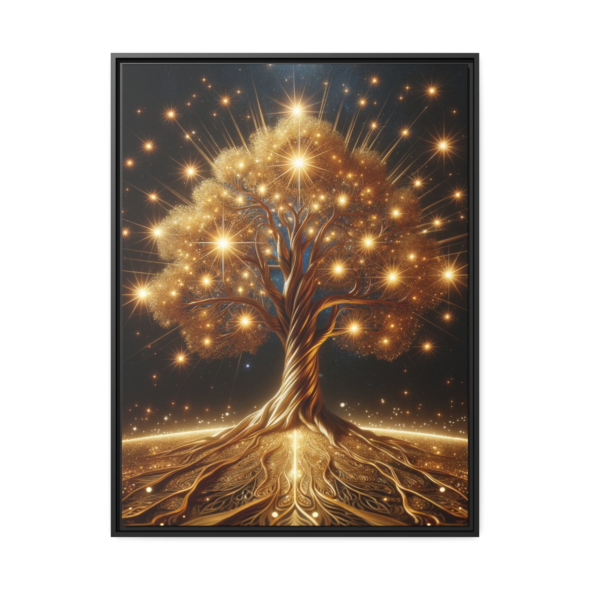 Printify Canvas 30" x 40" (Vertical) Tableau Arbre De Vie Les Feuilles D'Or