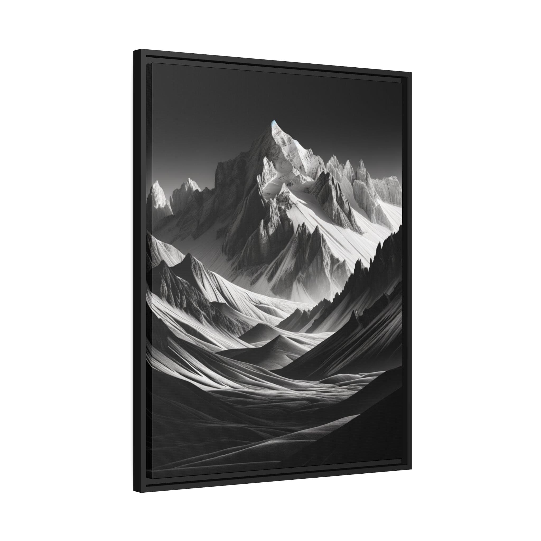 Printify Canvas Tableau "Contraste majestueux : Le paysage montagneux en noir et blanc"