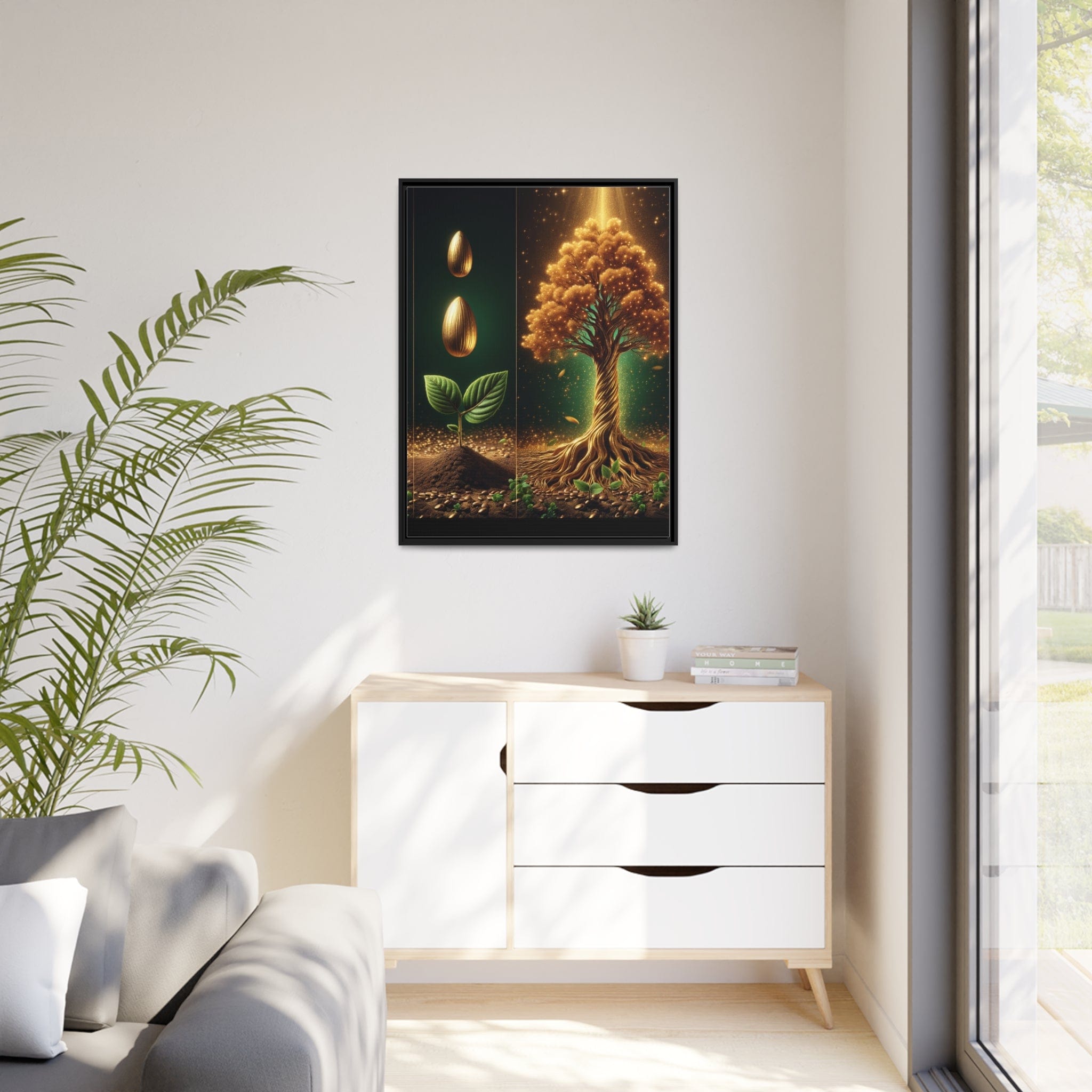 Printify Canvas Tableau La splendeur éternelle d'un Arbre de Vie doré