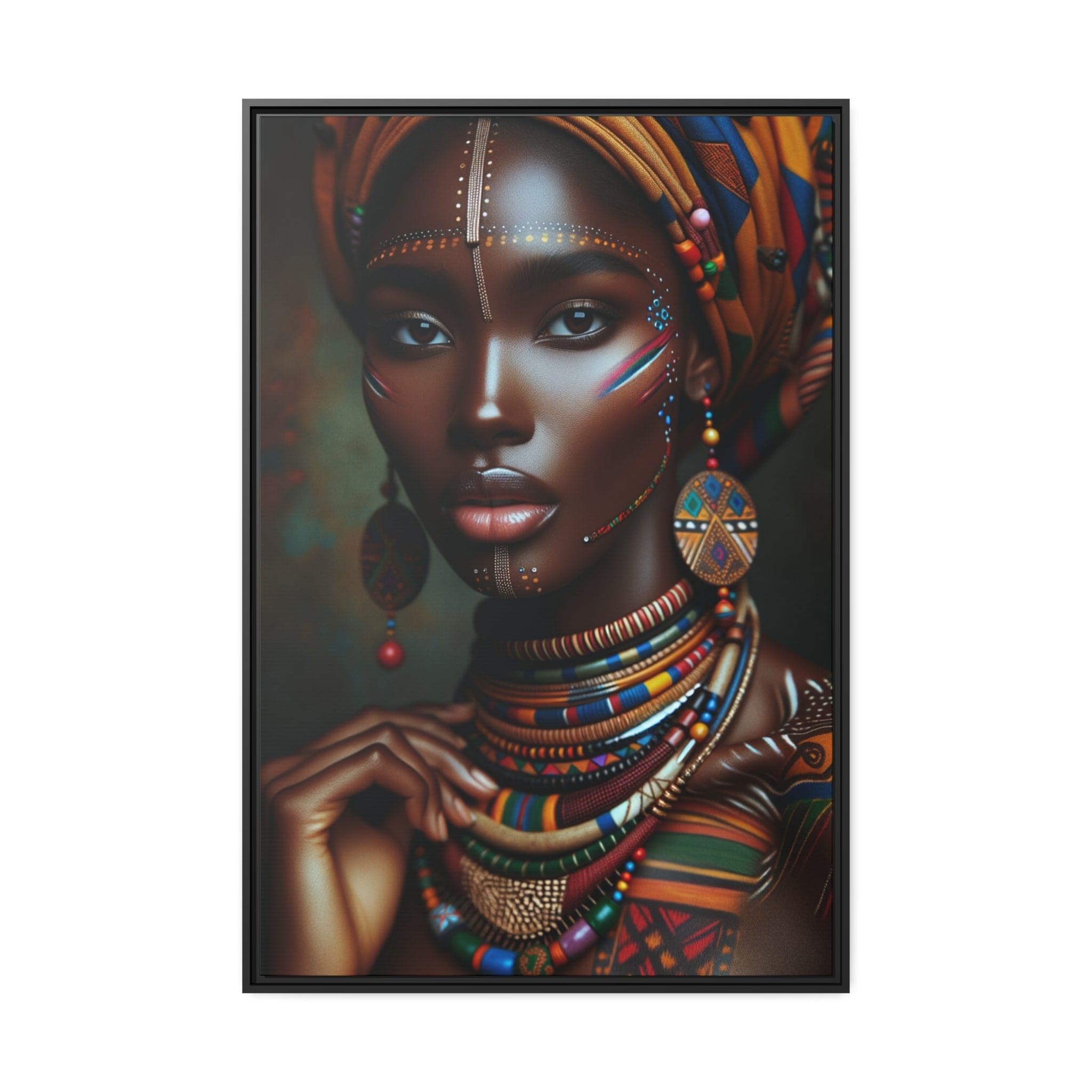 Printify Canvas 81.30 Cm″ x 121.90 Cm″ (Vertical) Tableau "La beauté et la grâce des femmes africaines capturées en un tableau magnifique"