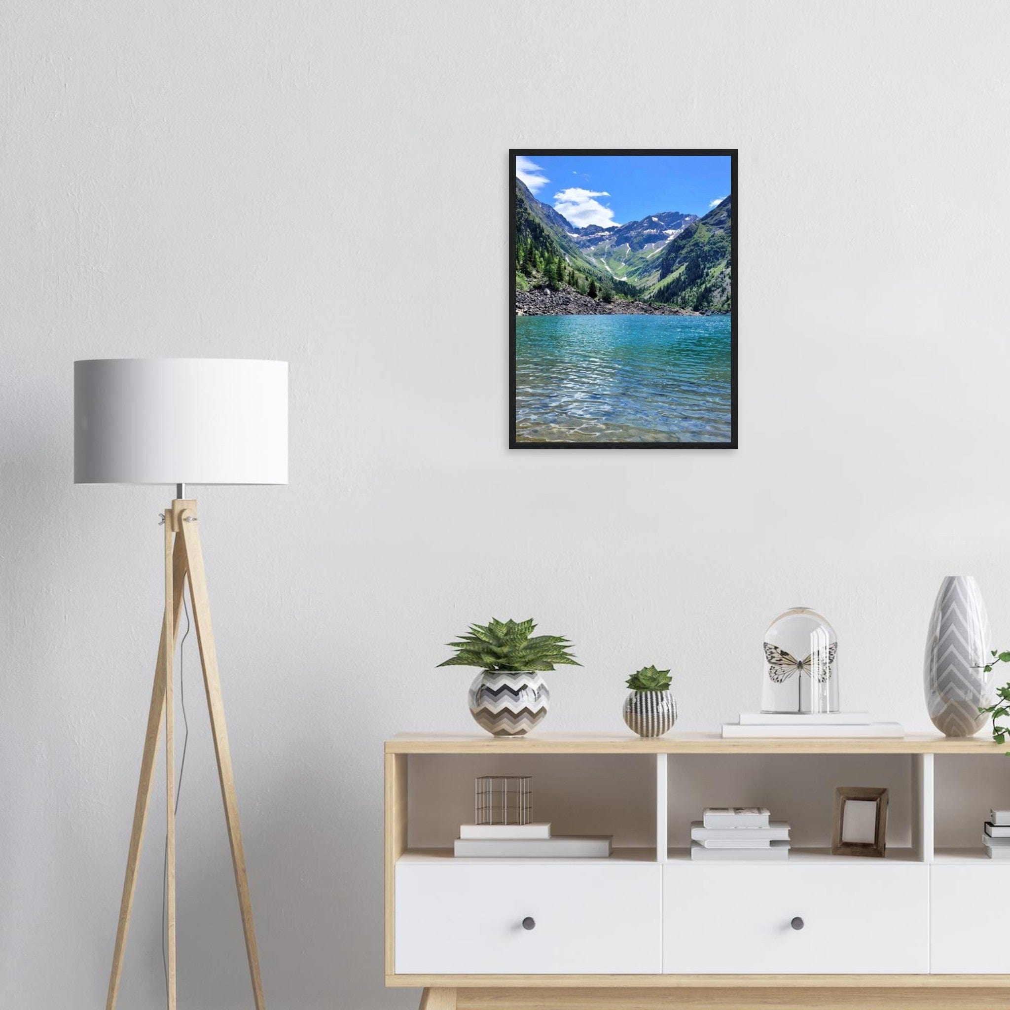 Canvanation Print Material Tableau Montagne Lac Moderne