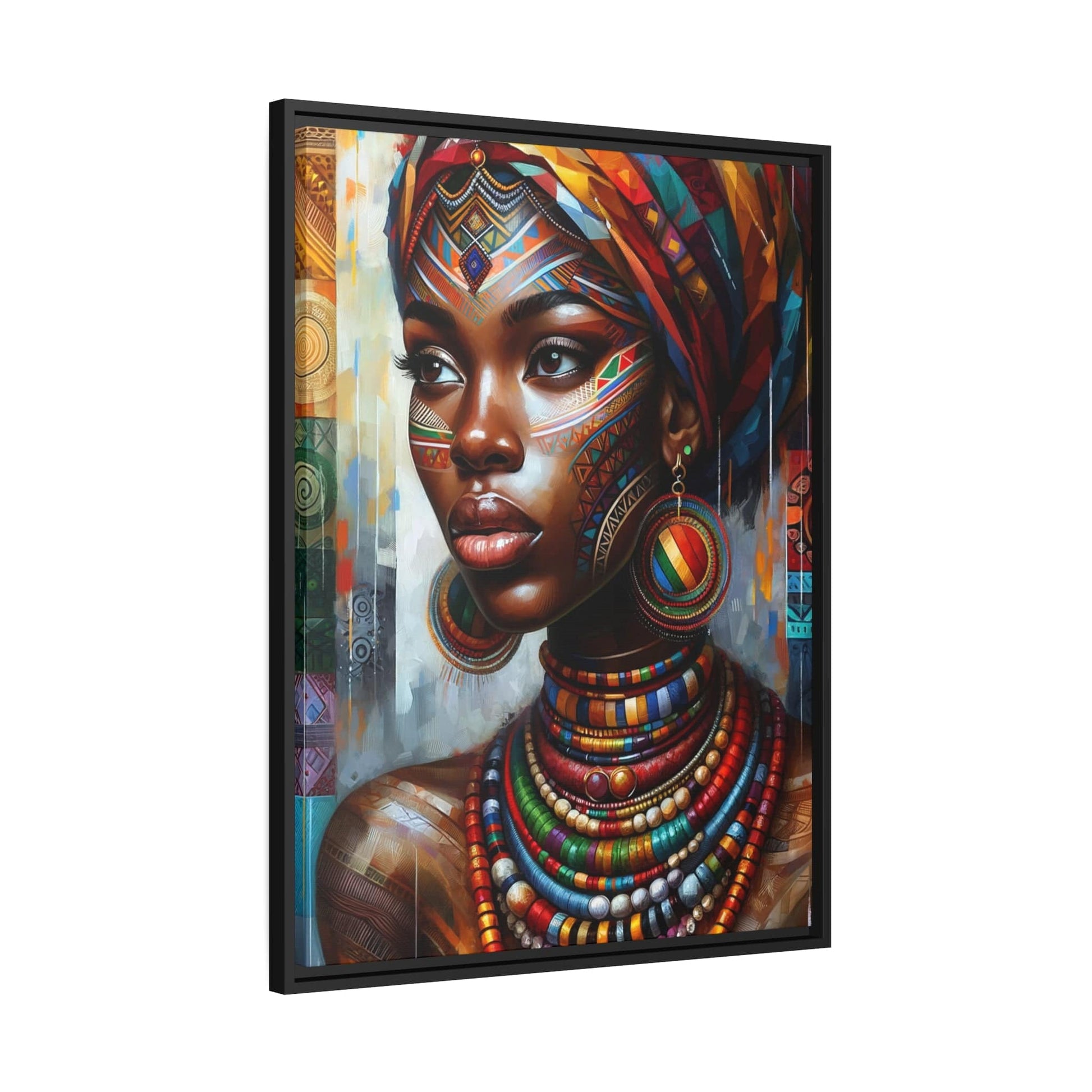 Tableau "Portrait de la grâce féminine africaine : célébration de la beauté et de la puissance" Canvanation