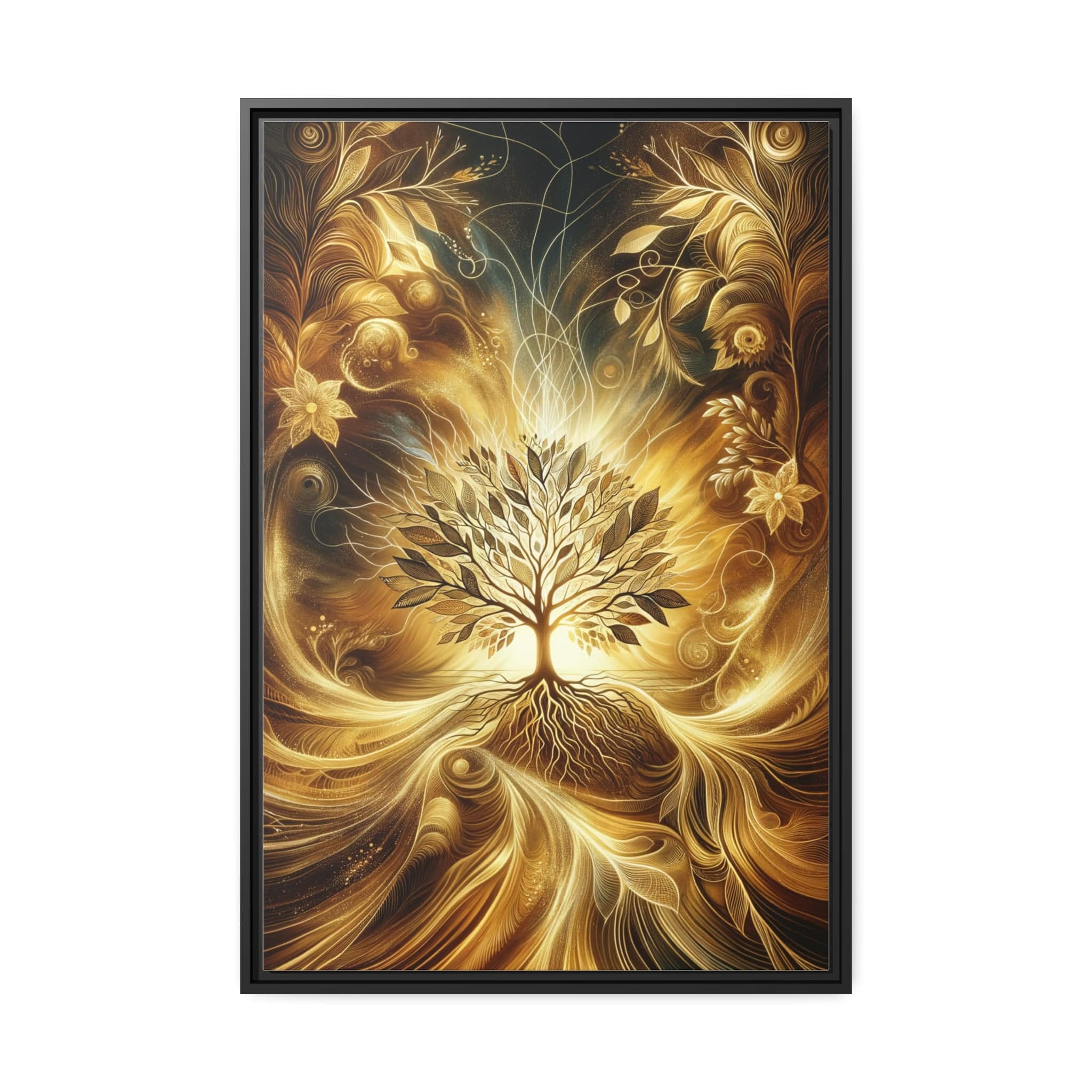 Printify Canvas 91.40 Cm″ x 61.00 Cm″ (Vertical) Tableau L'arbre de vie doré : une œuvre majestueuse scintillant de vie et d'abondance