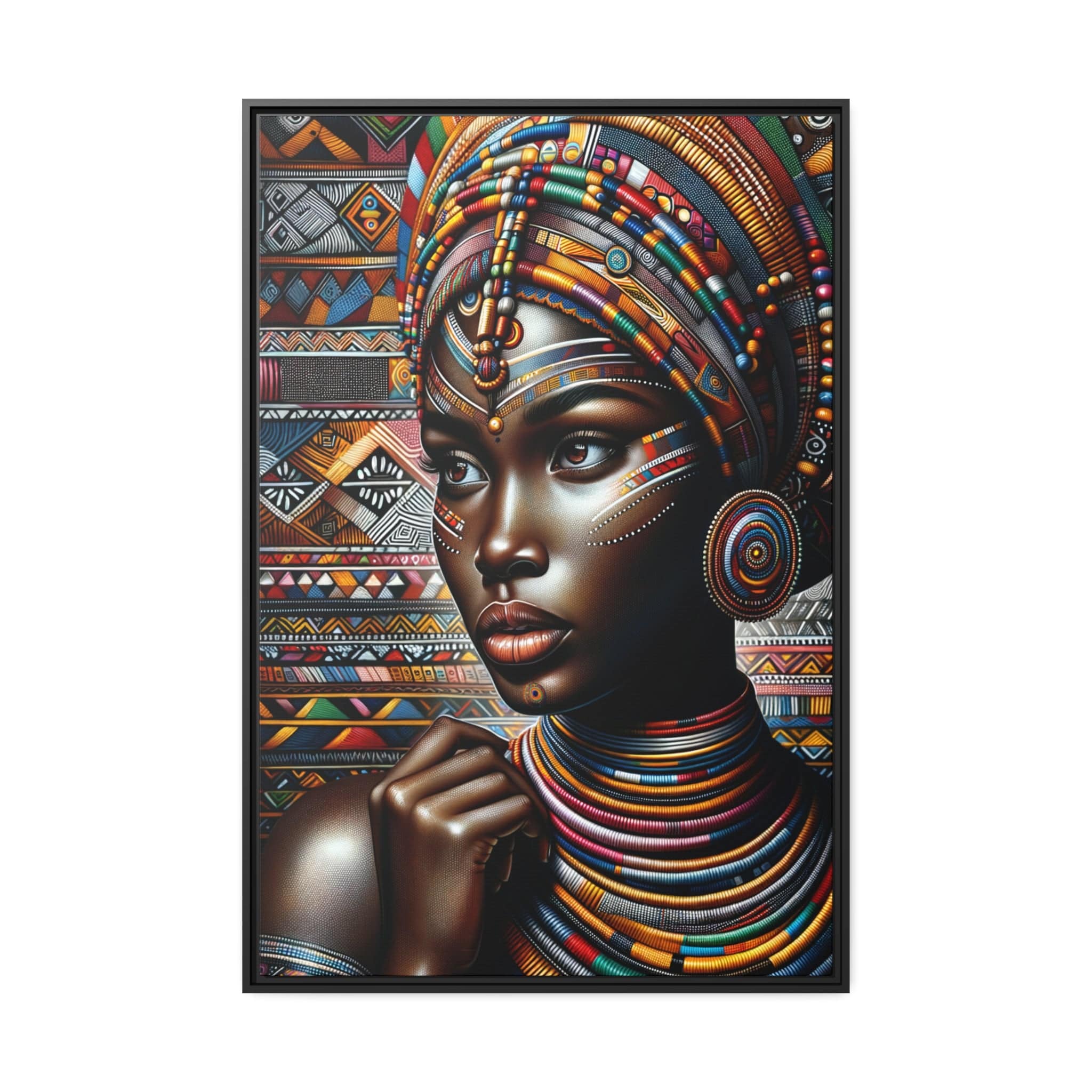 Printify Canvas 81.30 Cm″ x 121.90 Cm″ (Vertical) Tableau "La puissance et la grâce des femmes africaines: une célébration de l'essence féminine à travers l'art"