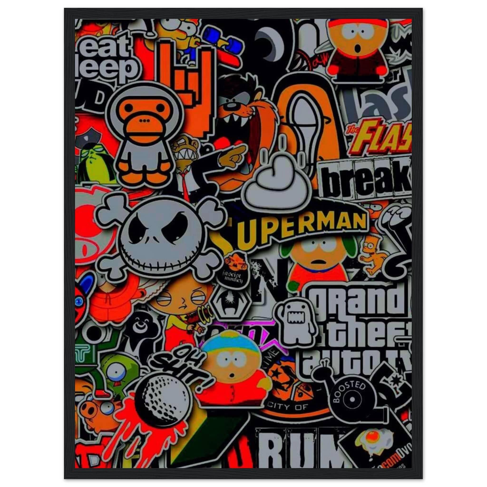 Gelato Print Material 45x60 cm / 18x24″ Cadre Street Art graffiti