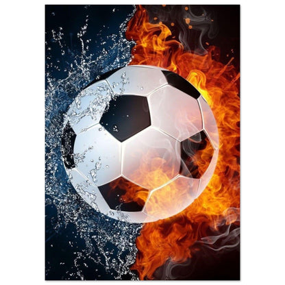 Poster Ballon Football Feu Eau - Canvanation