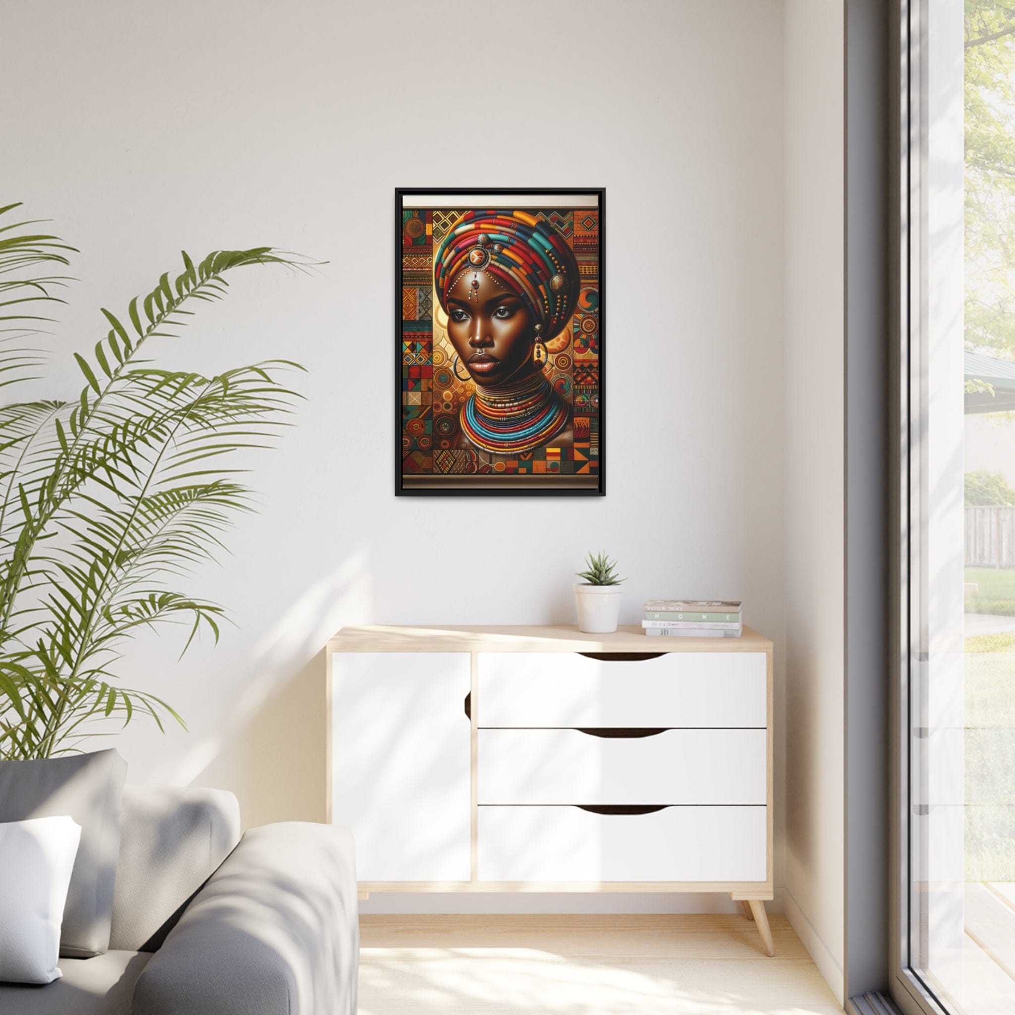 Printify Canvas Tableau "Élégance africaine : Un tableau vibrant rendant hommage à la beauté et à la force des femmes africaines"