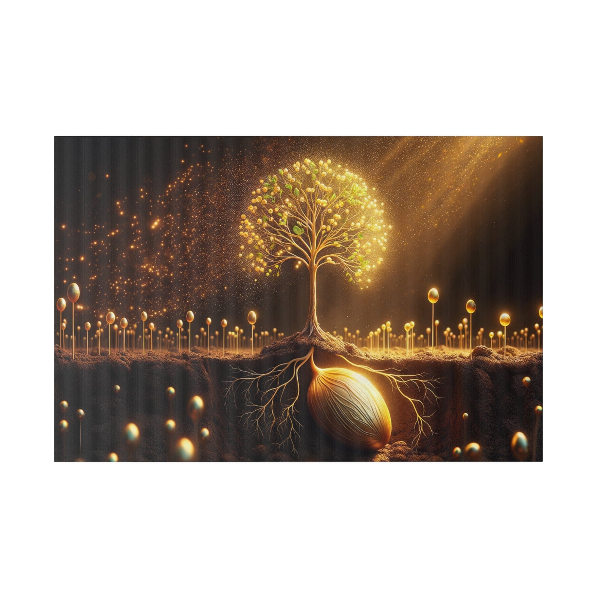 Tableau L'Arbre de Vie scintillant d'or Canvanation