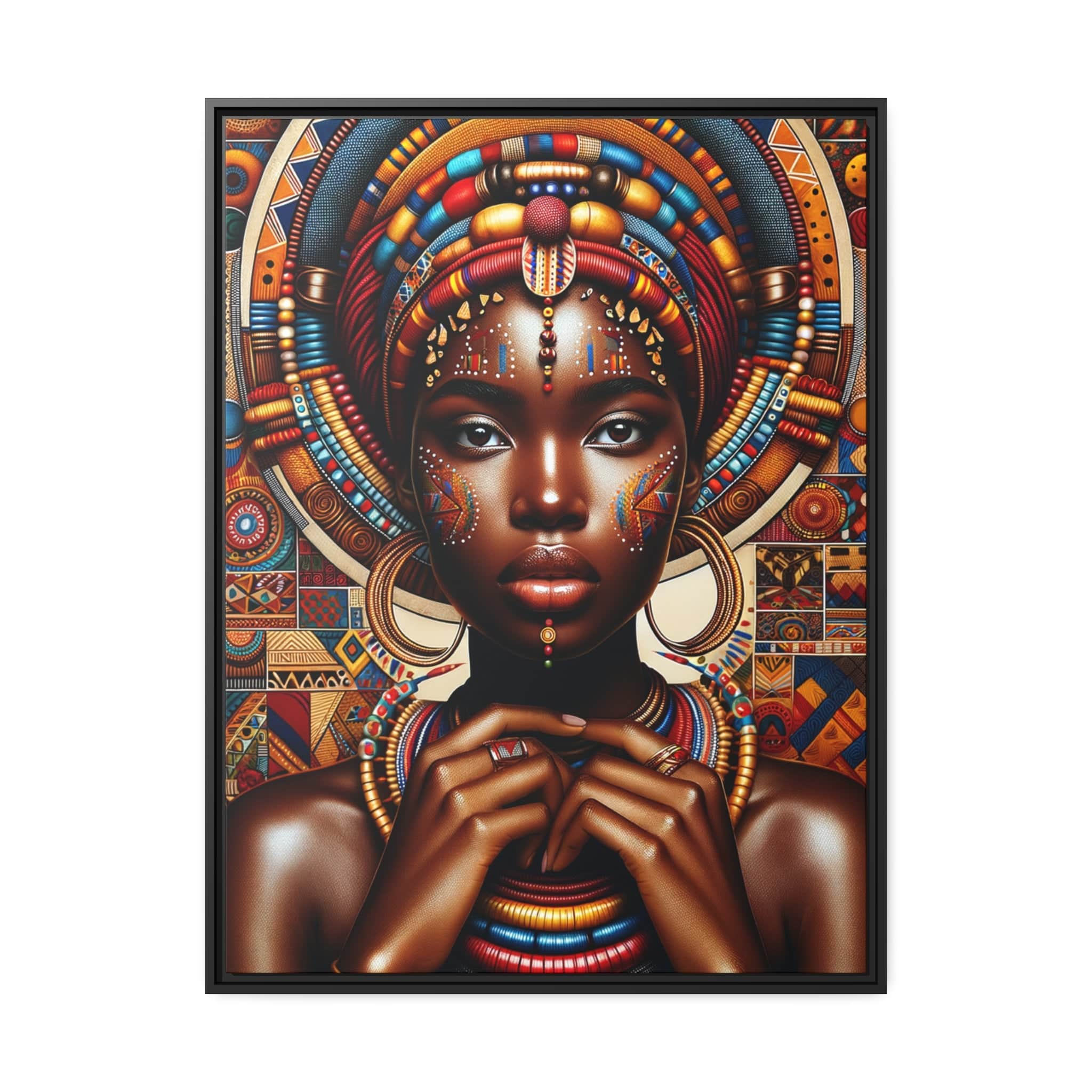 Printify Canvas 76.20 Cm" x 101.60 Cm" (Vertical) Tableau "L'éclat et la grâce de la femme africaine : hommage à la beauté et à la résilience"