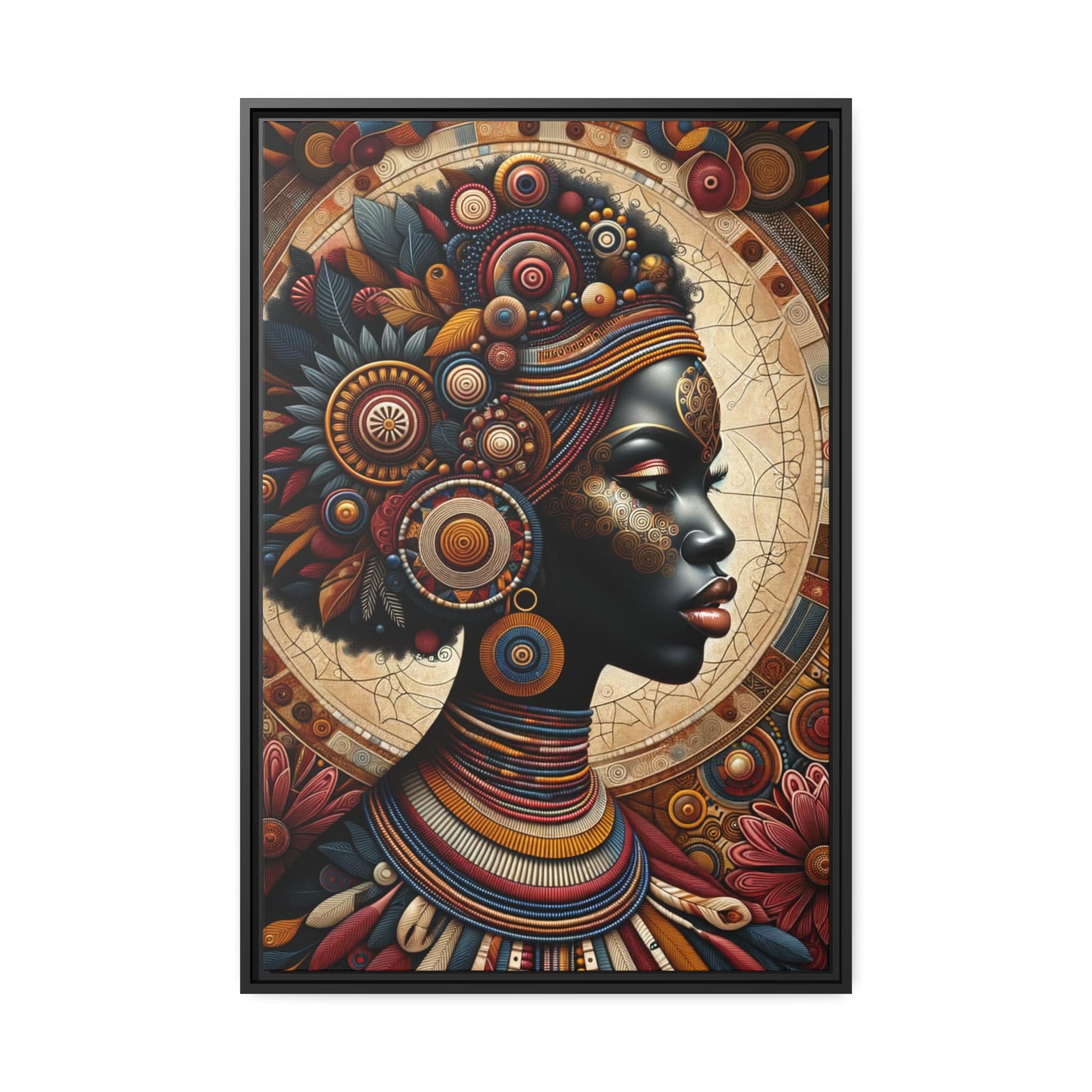 Printify Canvas 61.00 Cm″ x 91.40 Cm″ (Vertical) Tableau "La puissance féminine africaine : un tableau vibrant de beauté et de grâce"