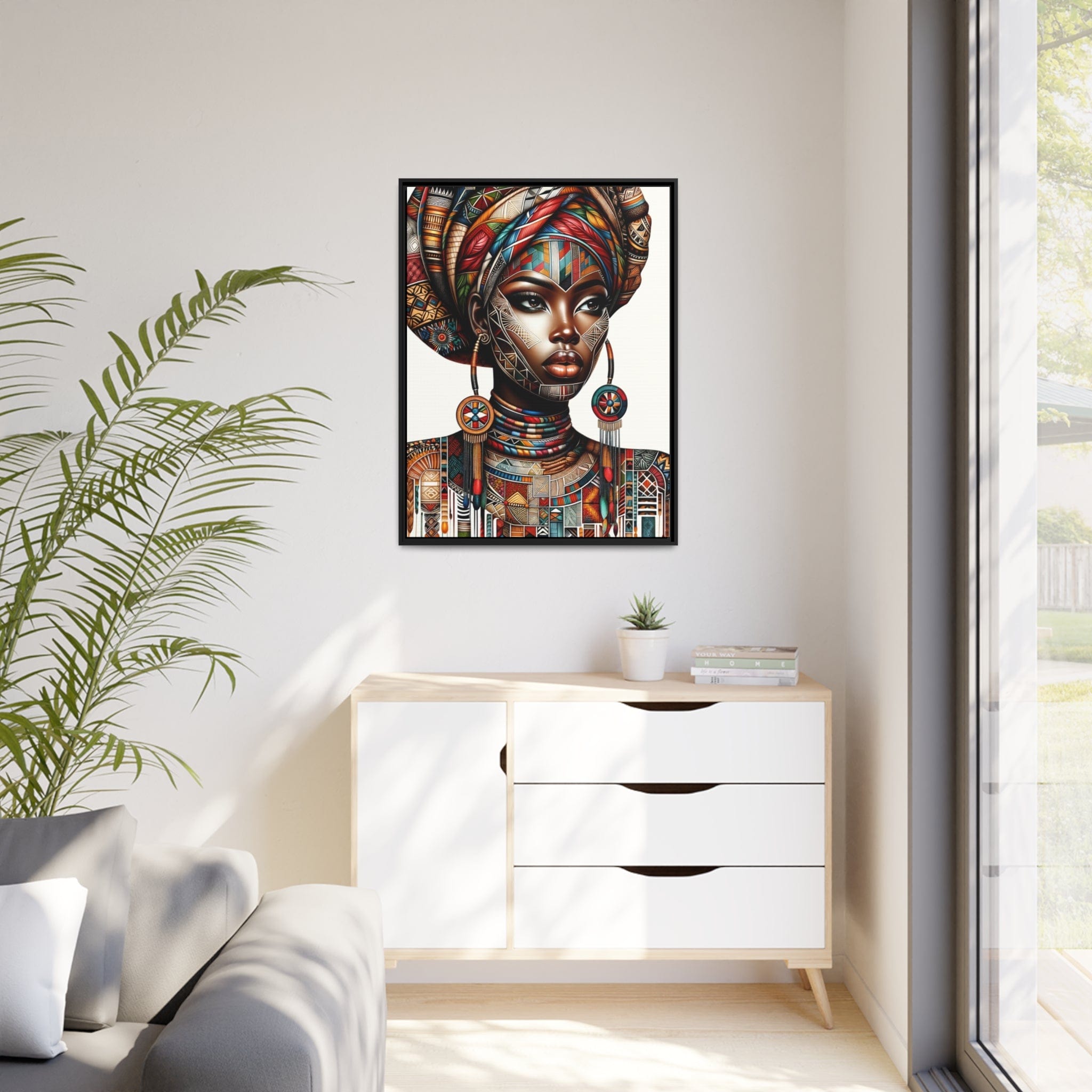 Printify Canvas Tableau "La force, la beauté et la grâce : Tableau captivant d'une femme africaine"