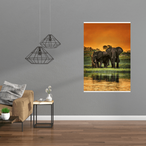 Tableau Savane Africaine Elephant