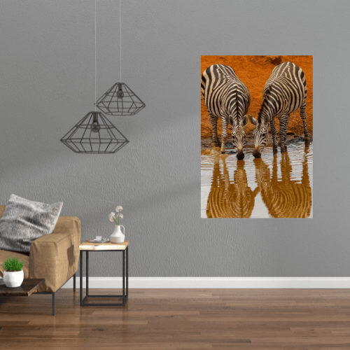 Gelato Print Material Affiche Savane Africaine Zebres