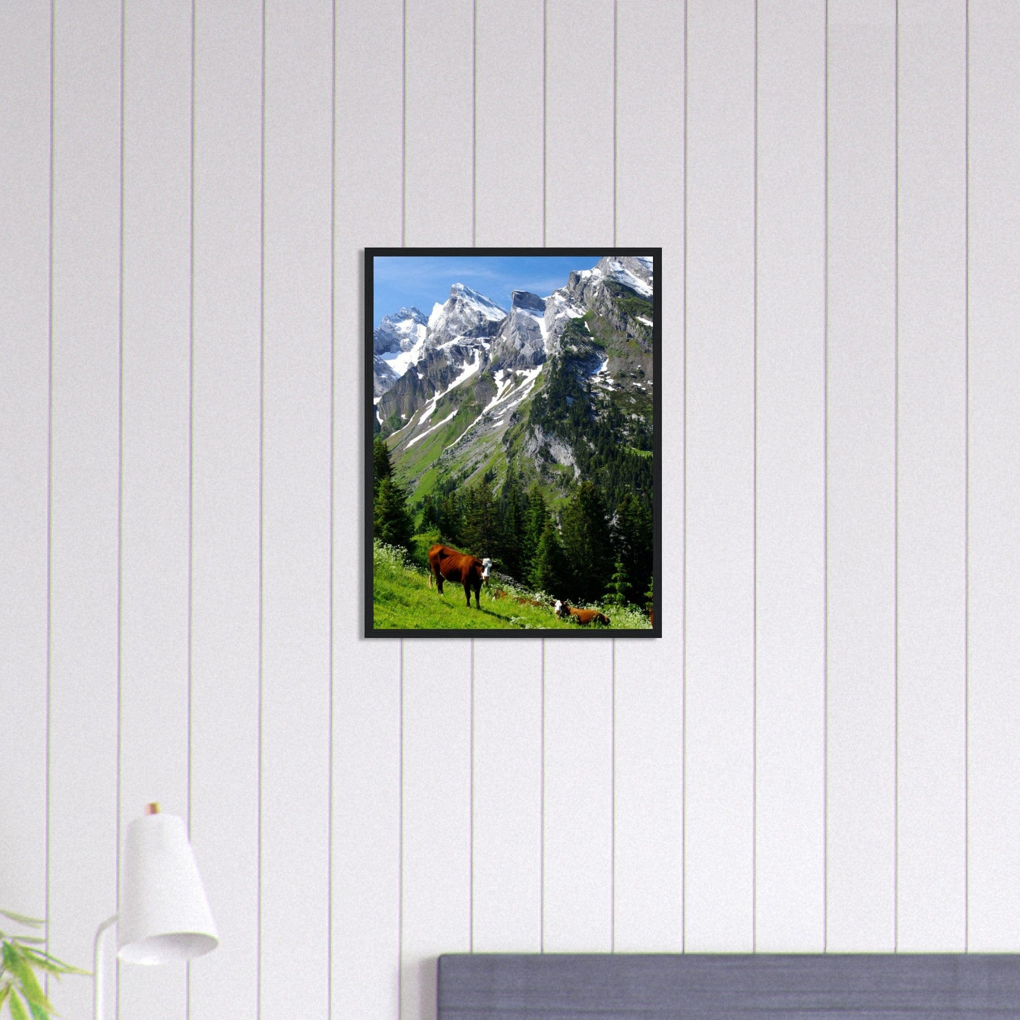 Canvanation Print Material Tableau Montagne Chalet