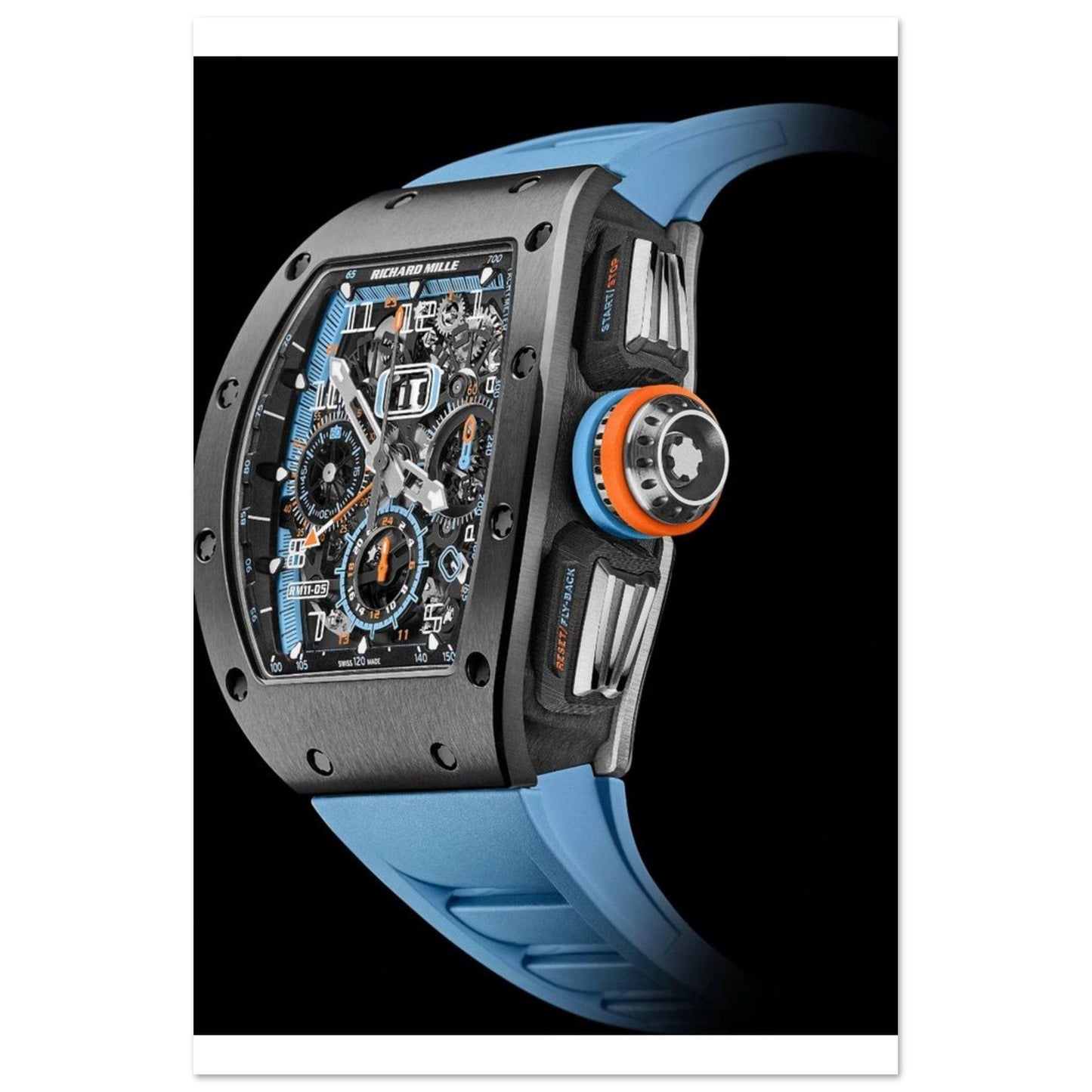 Poster Richard Mille Montre Bracelet Bleu Canvanation