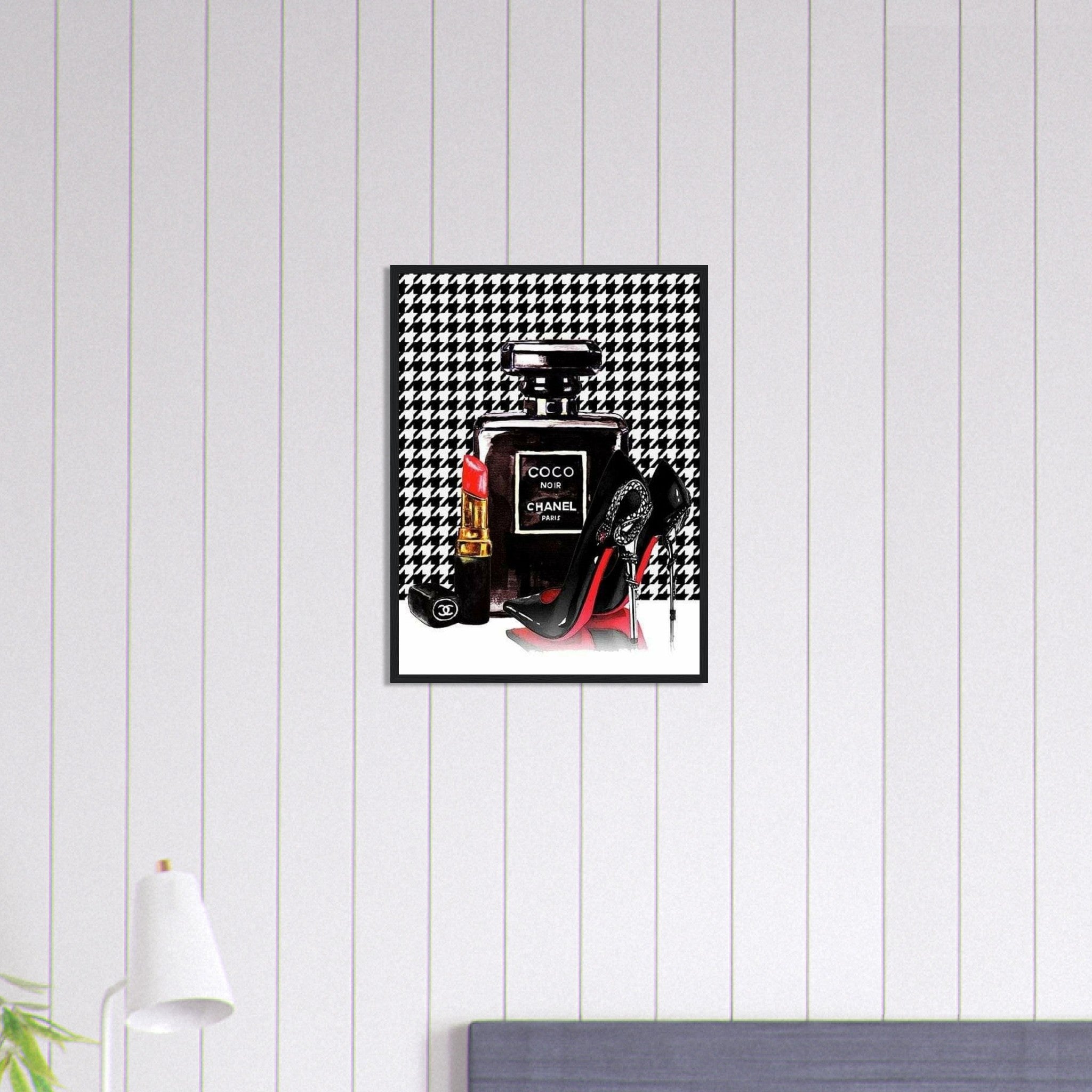 Canvanation Print Material 45x60 cm / 18x24″ Tableau Chanel Numéro 5 Damier Noir Et Blanc