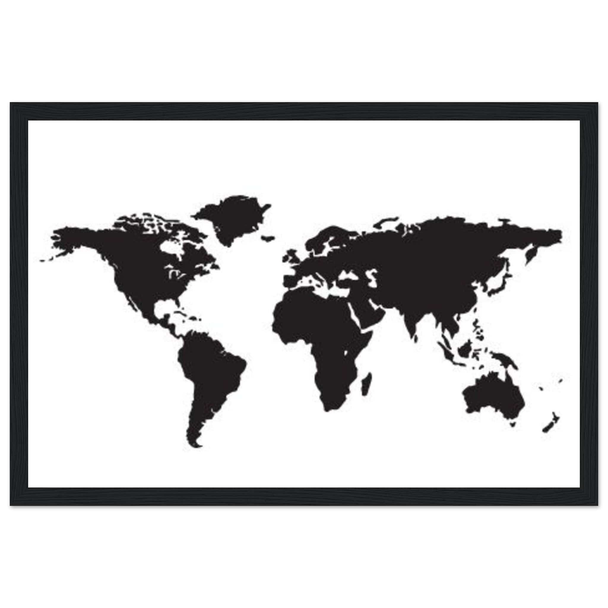 World Planisphere Painting Black Background