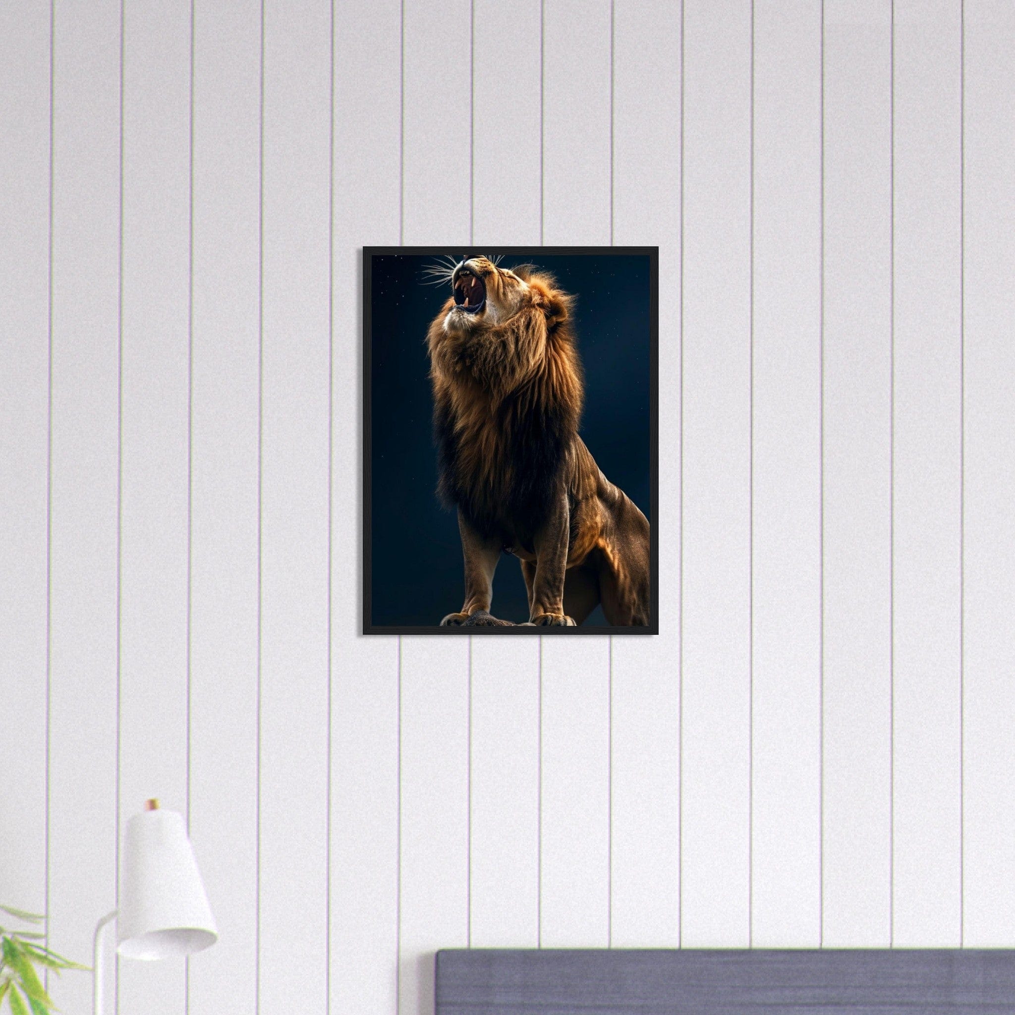 Canvanation Print Material 45x60 cm / 18x24″ Tableau Lion Art Bleu