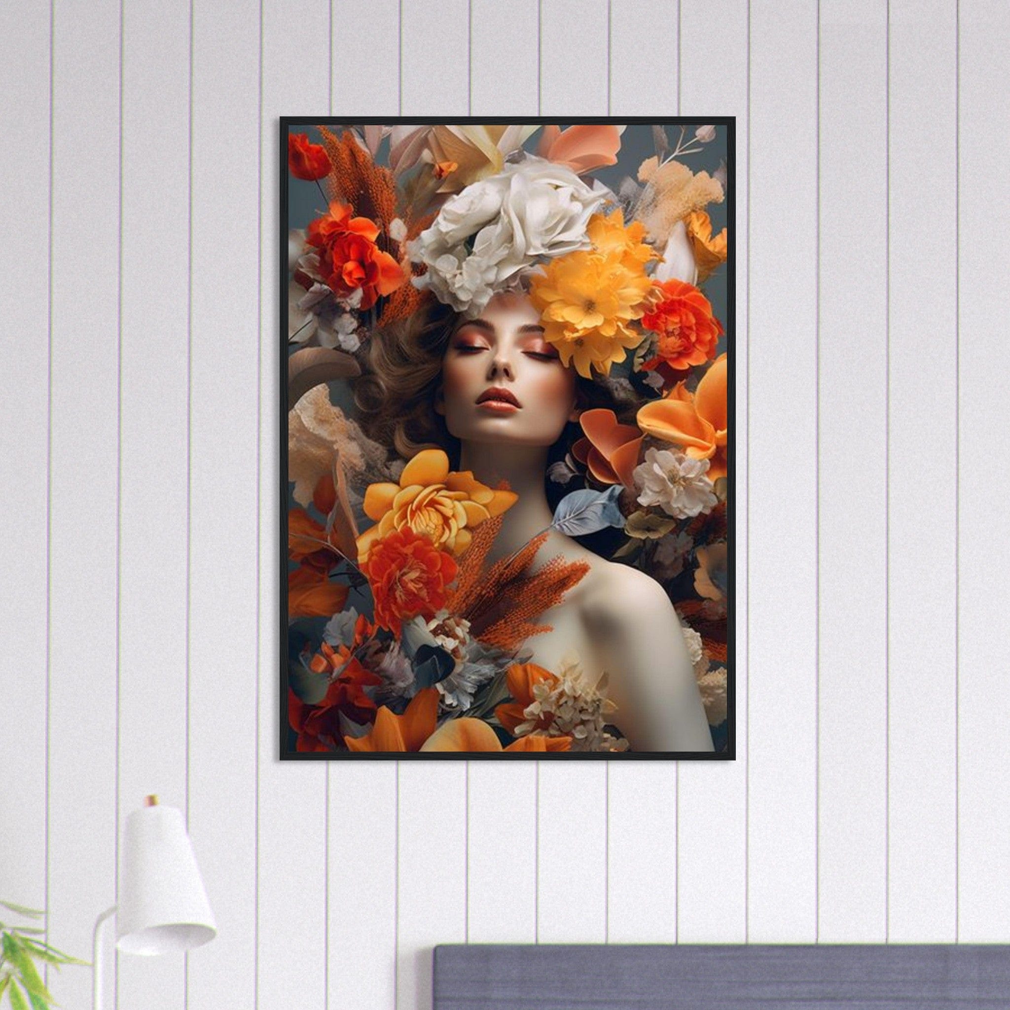 Canvanation Print Material 70x100 cm / 28x40″ Tableau Femme Fleurs Cheveux : Épanouissement floral