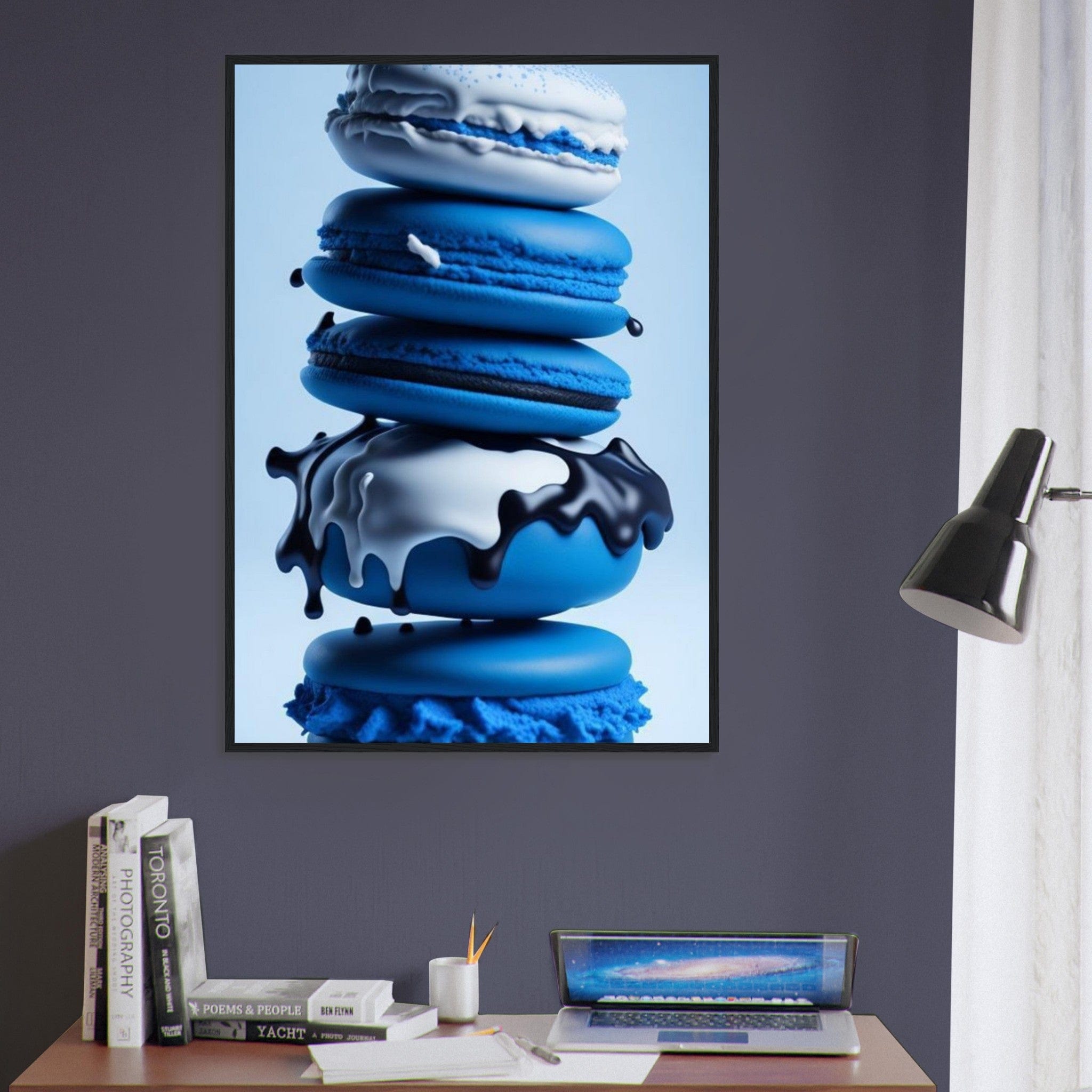 Canvanation Print Material Tableau Cuisine Macaron Bleu