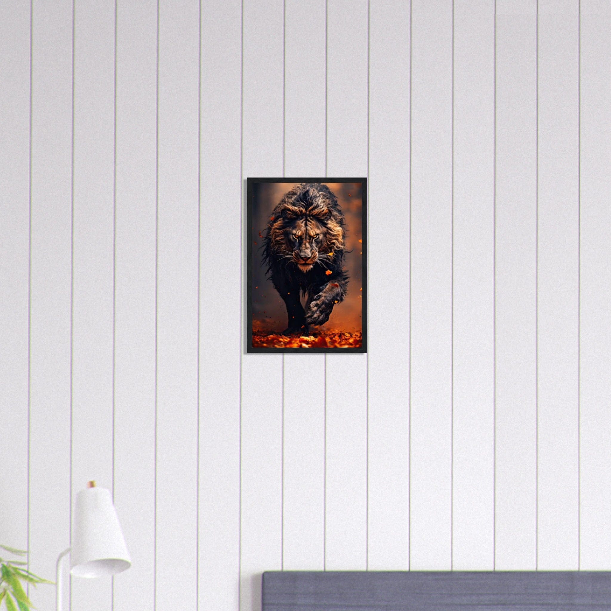 Canvanation Print Material 30x45 cm / 12x18″ Tableau Lion Feu Orange