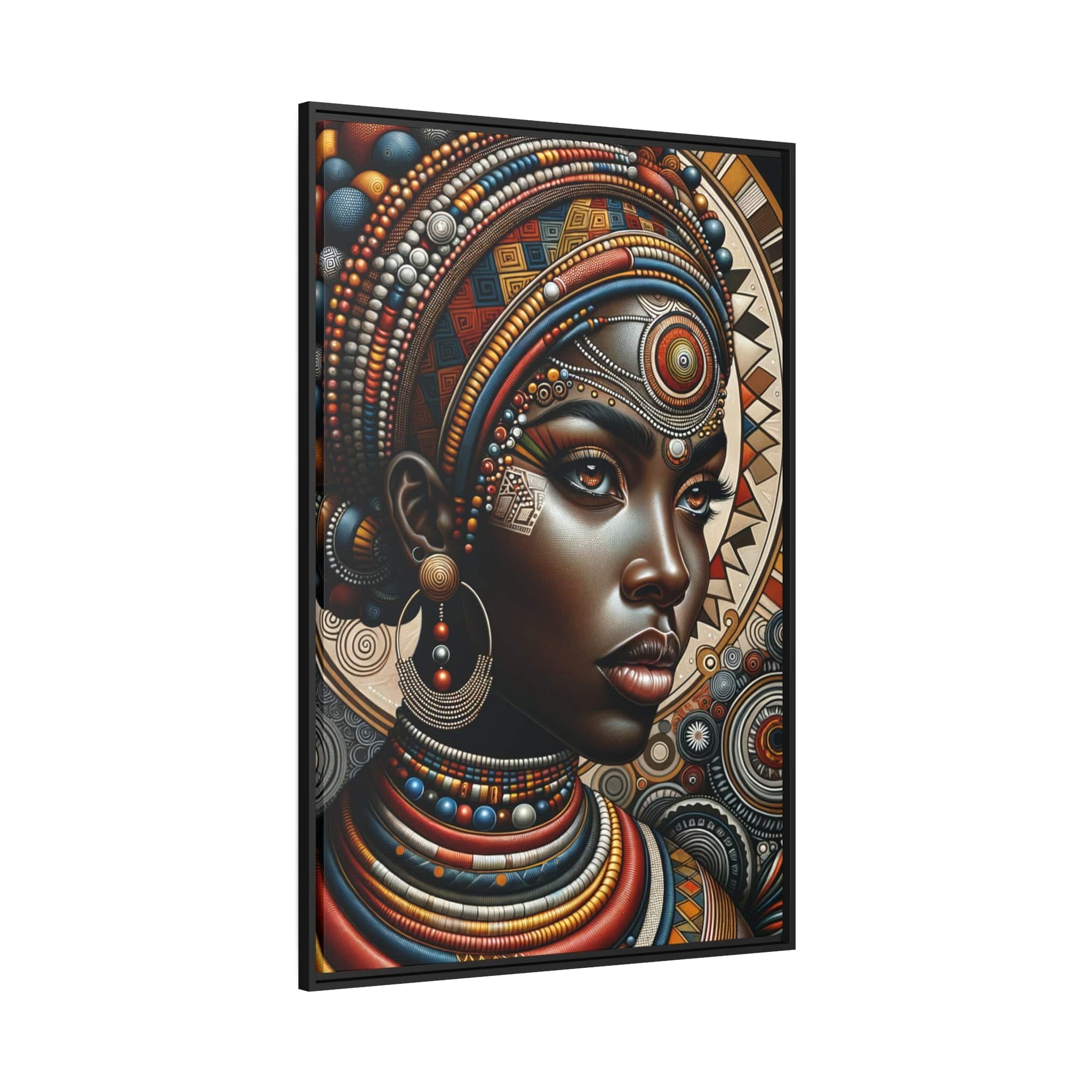 Printify Canvas Tableau "La beauté et la grâce de la femme africaine : Un tableau vibrant de couleurs et de culture"