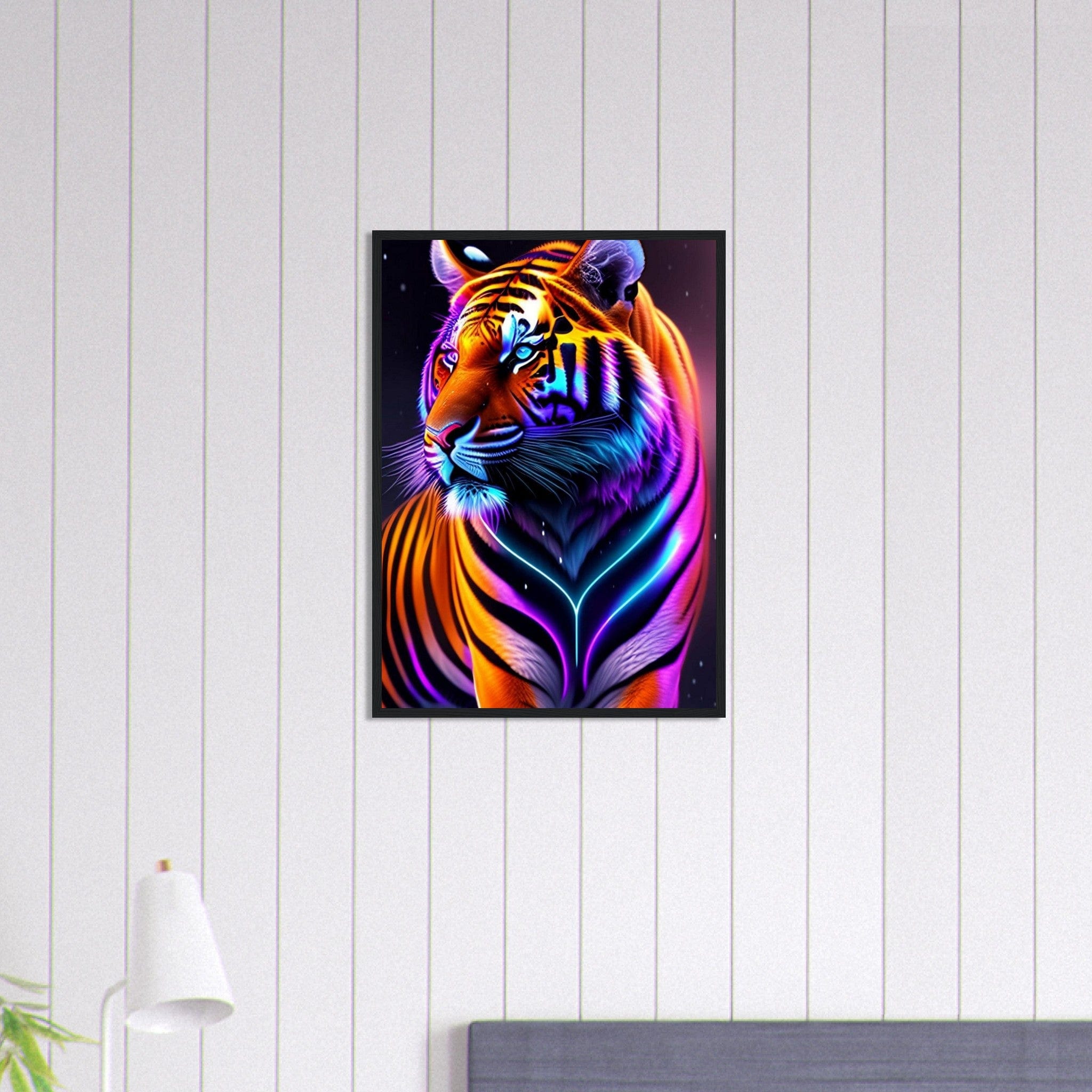 Tableau Tigre Du Bengale Fluo Canvanation