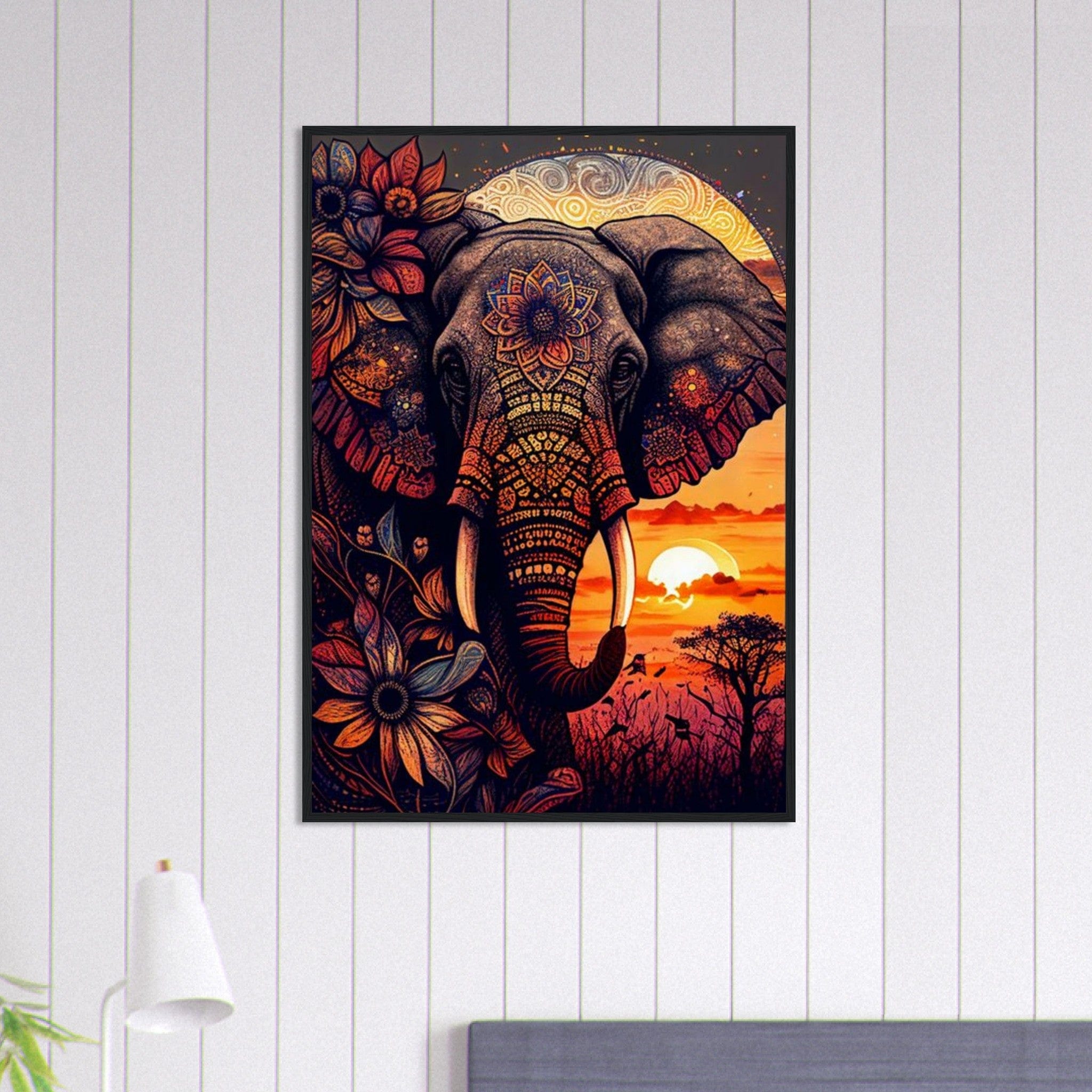 Canvanation Print Material 70x100 cm / 28x40″ Tableau Elephant Majesté en Gris