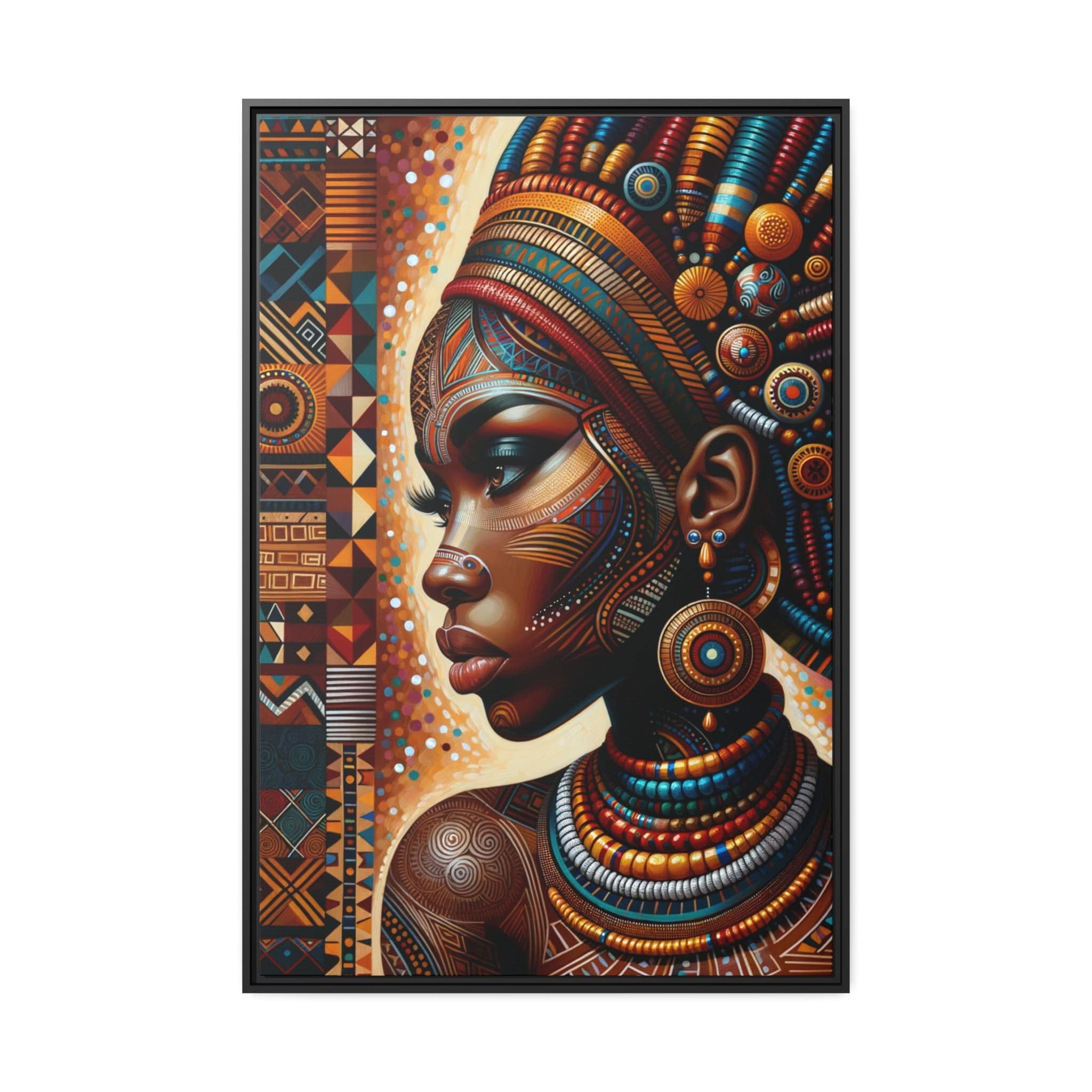 Printify Canvas 81.30 Cm″ x 121.90 Cm″ (Vertical) Tableau "Enchantresses africaines : célébration de la beauté et de la puissance féminine"