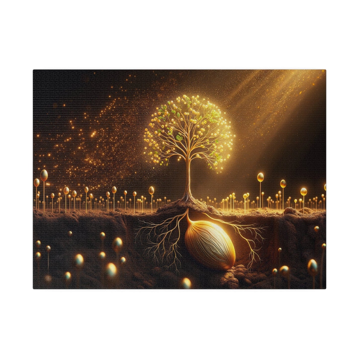 Tableau L'Arbre de Vie scintillant d'or Canvanation