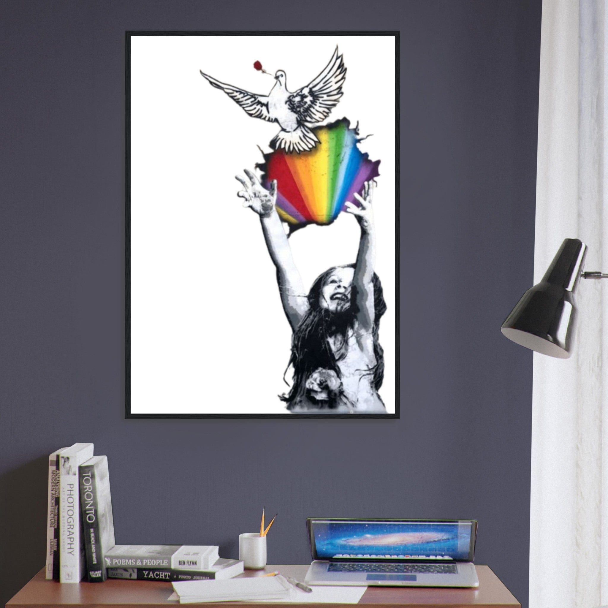 Canvanation Print Material Tableau Pop Art Banksy Arc En Ciel