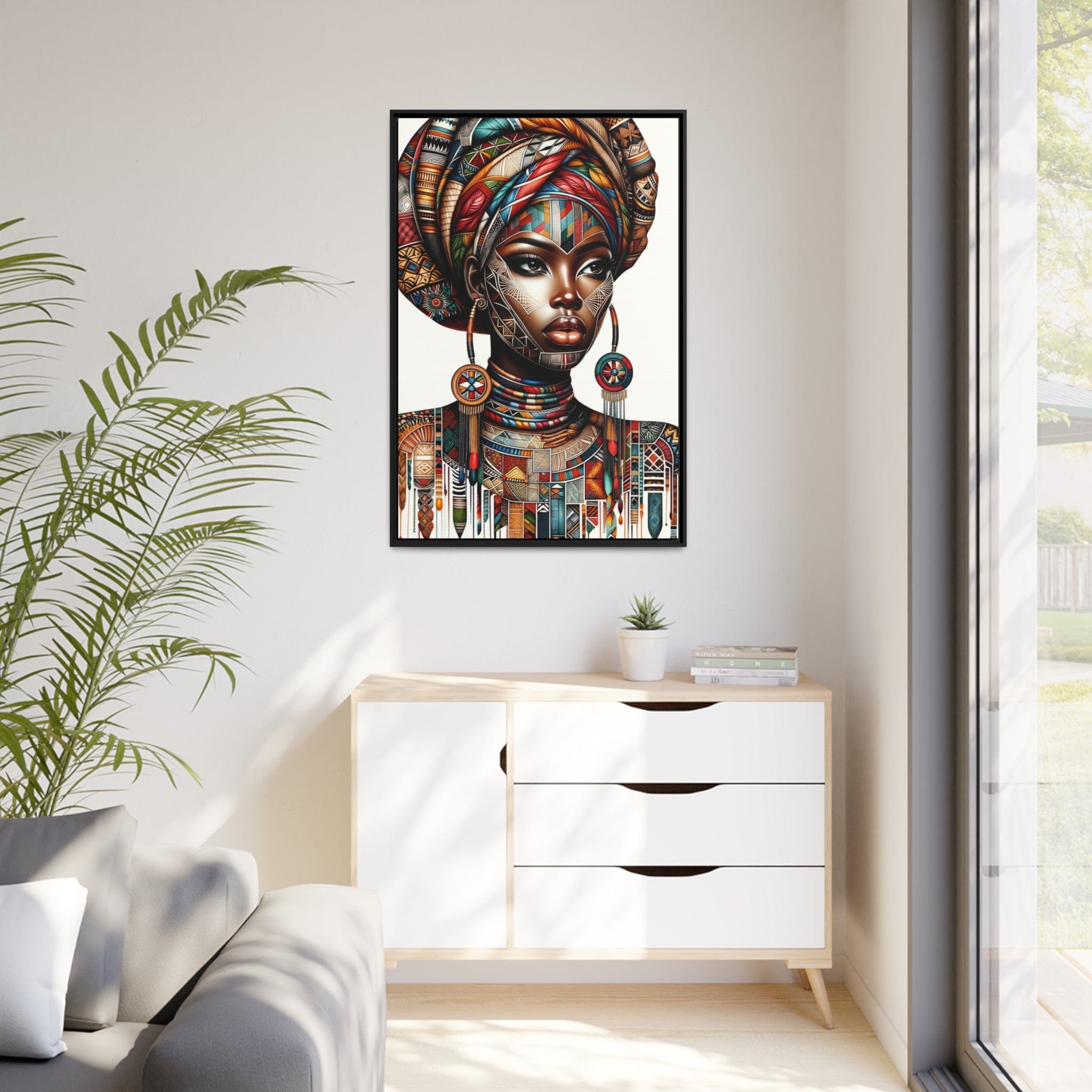 Printify Canvas Tableau "La force, la beauté et la grâce : Tableau captivant d'une femme africaine"